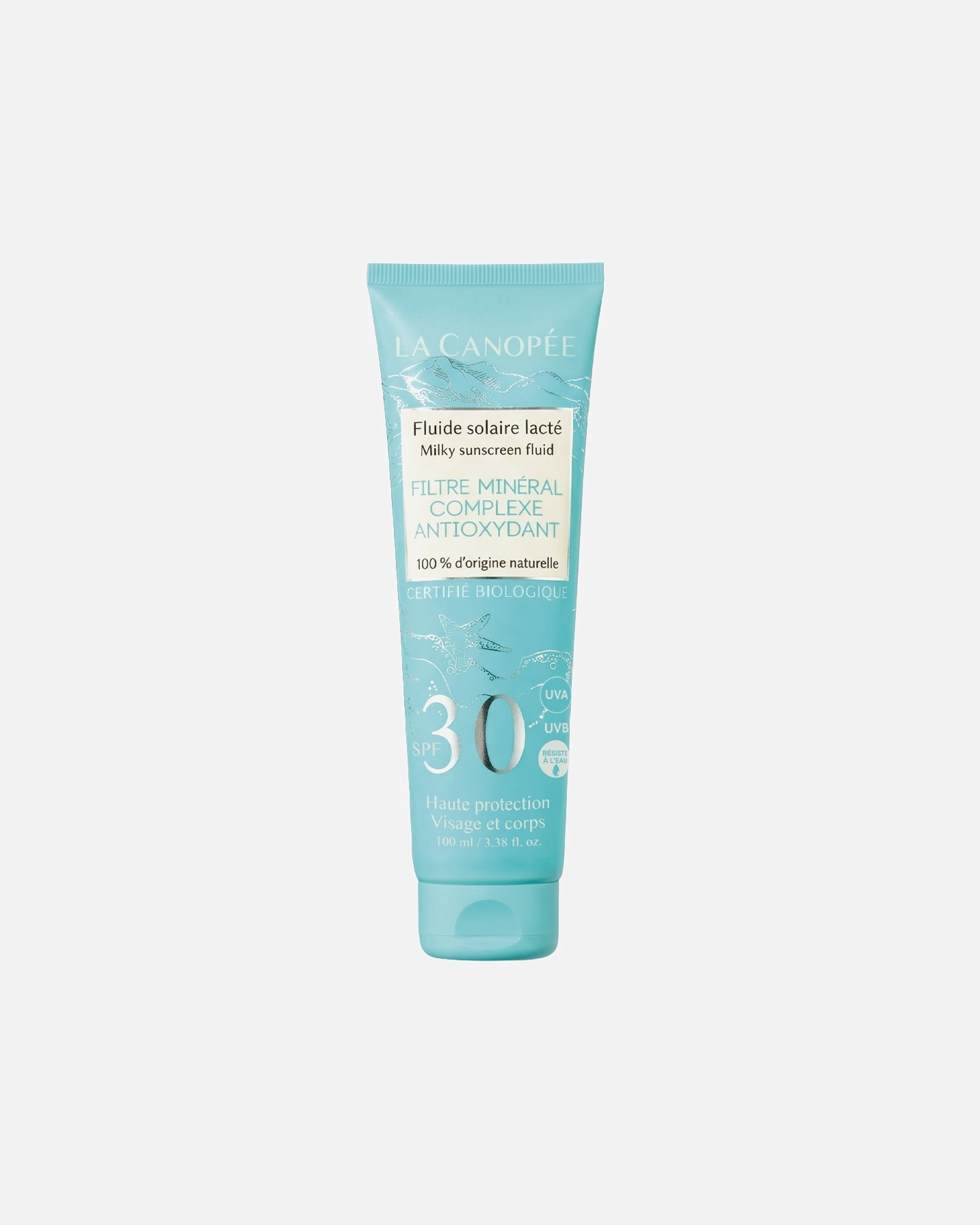 Crème solaire pour Unisexe La Canopée Fluide solaire lacté SPF30 haute protection 100 ml
