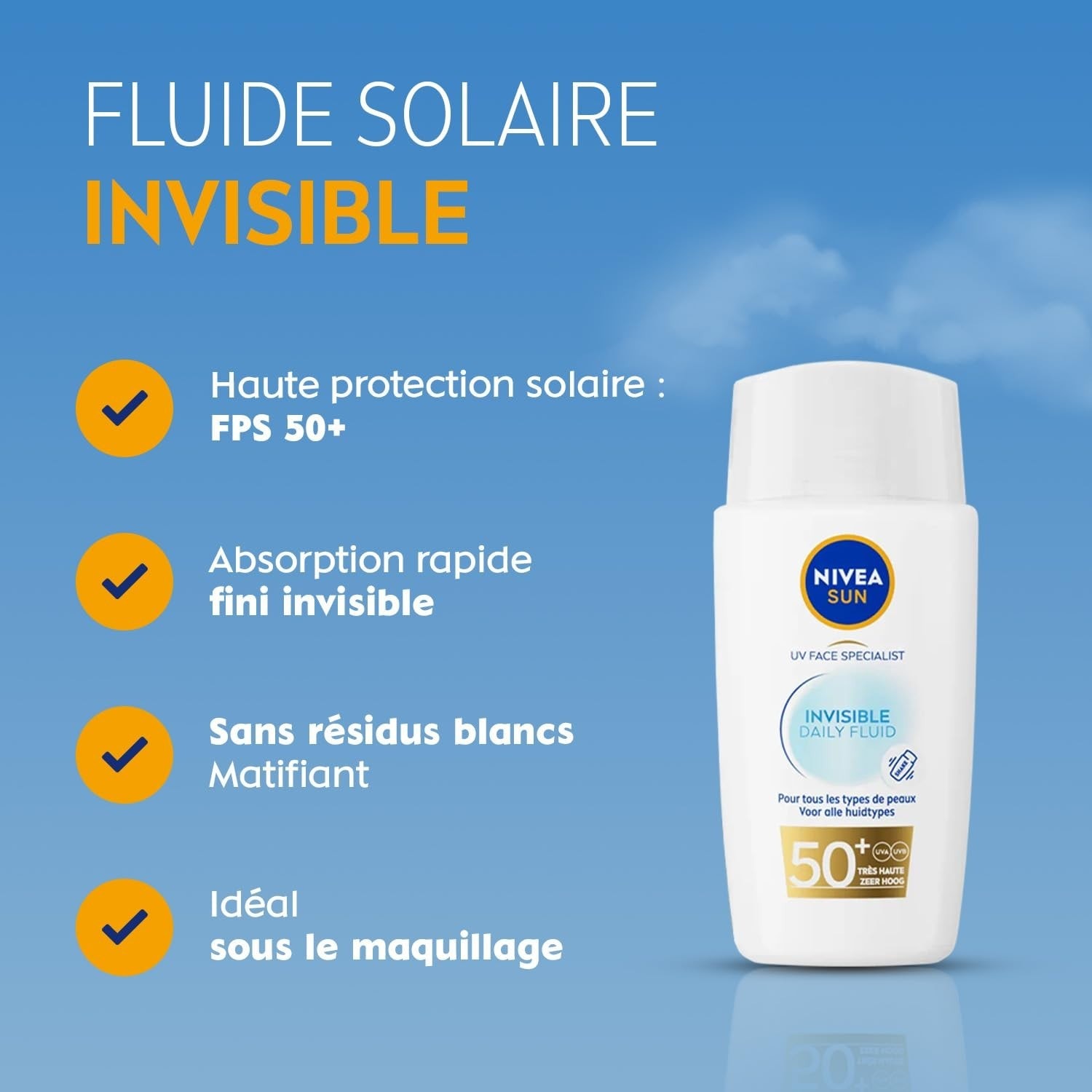 NIVEA NIVEA SUN Fluide UV Visage Invisible Daily Fluid SPF 50+