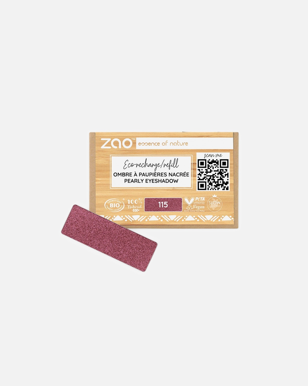 Ombre à paupières pour Unisexe ZAO Rectangle - Recharge 115 - RUBY RED