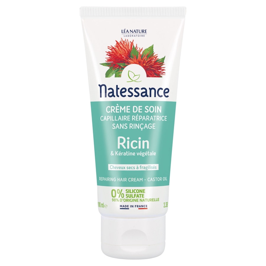 Natessance - Crème de soin capillaire - Ricin & Kératine végétale Cire et crème cheveux 100 ml unisex