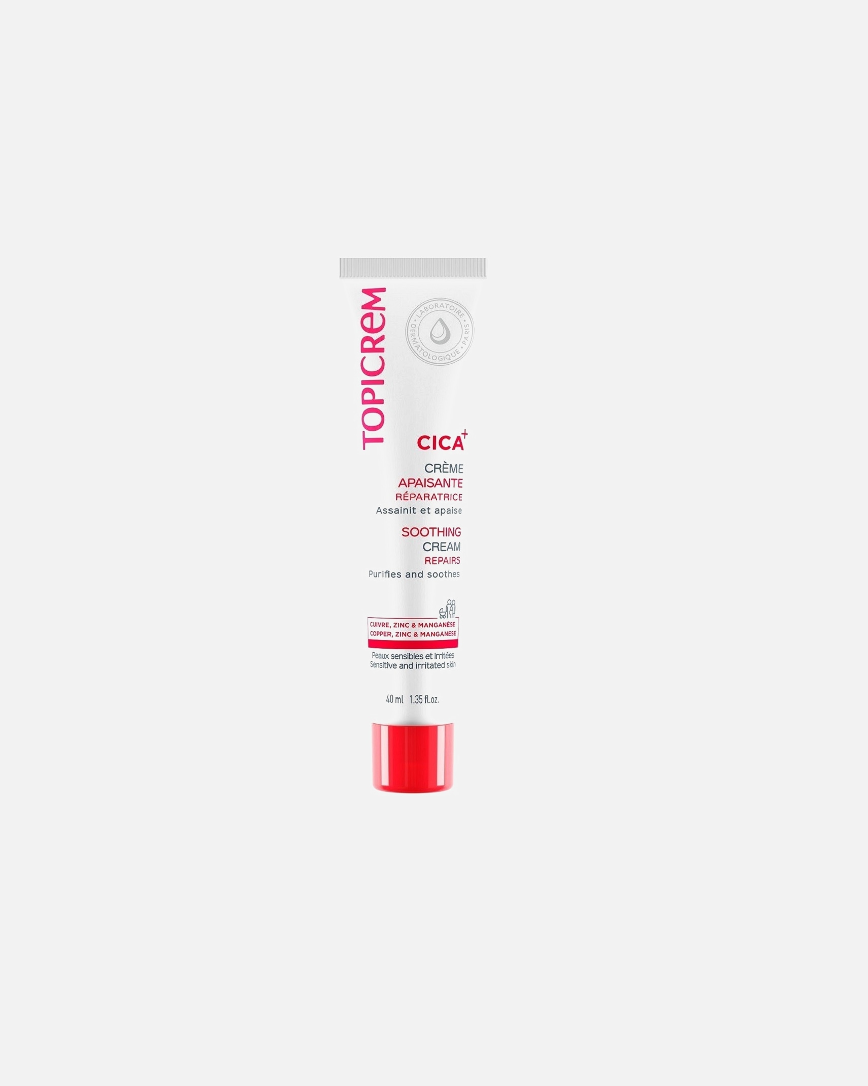 Baume pour le corps pour Unisexe Topicrem Cica+ Crème Apaisante Réparatrice 40ml 40 ml