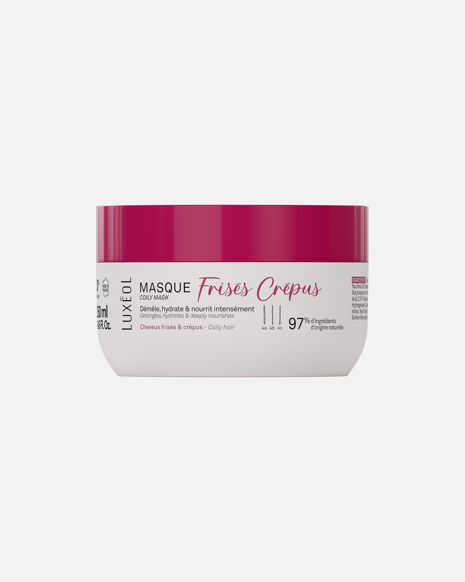 Masque capillaire pour Unisexe Luxéol Masque Frisés/Crépus 250 ml
