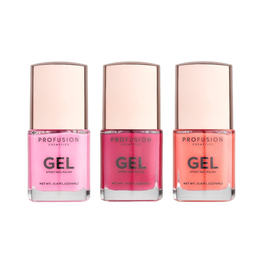Profusion - Set 3 vernis effet gel Ongles 1 pieces Rose unisex