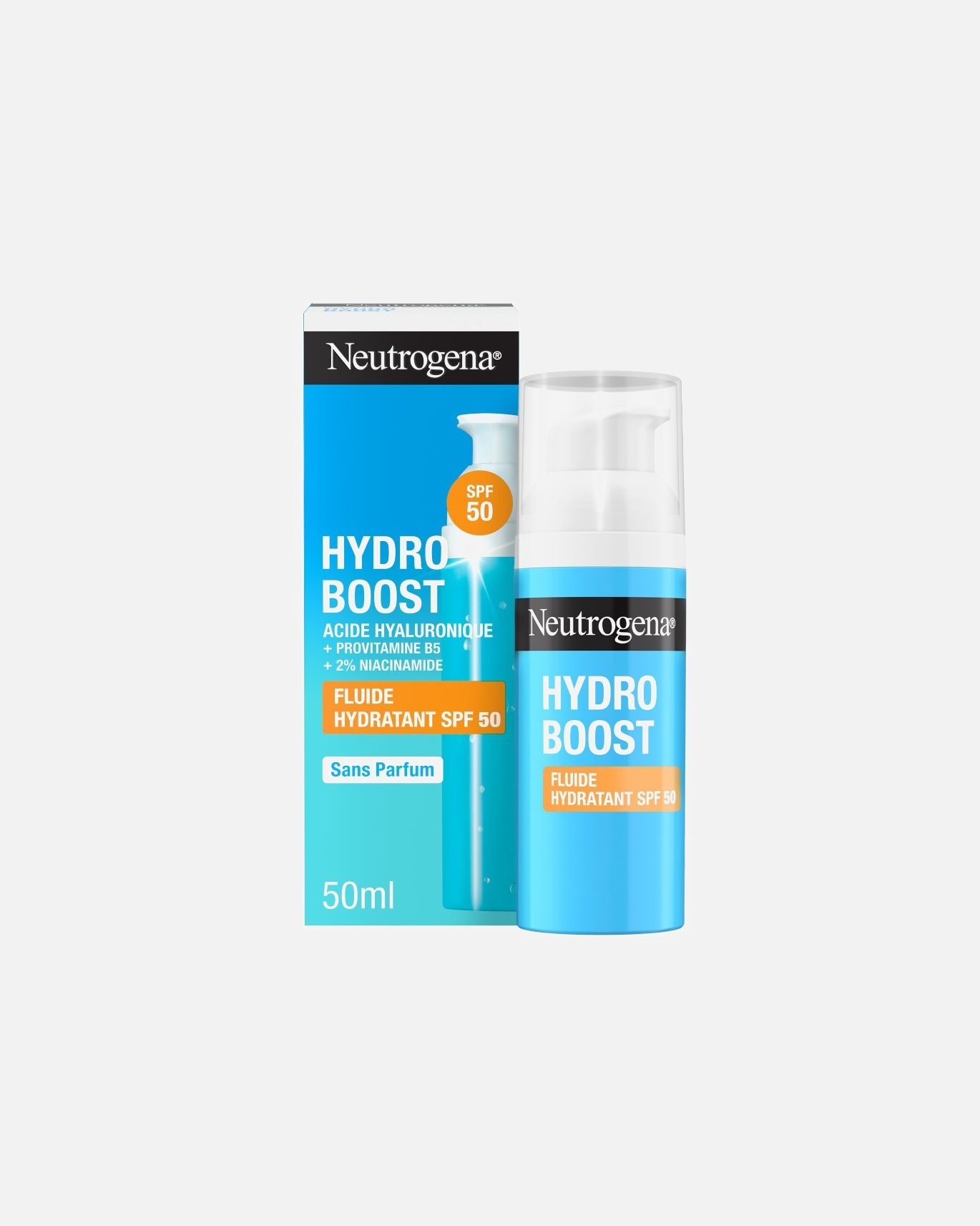Crème visage pour Unisexe Neutrogena Hydro Boost Fluide Hydratant avec acide hyaluronique B5 et niacinamide SPF 50 50 ml
