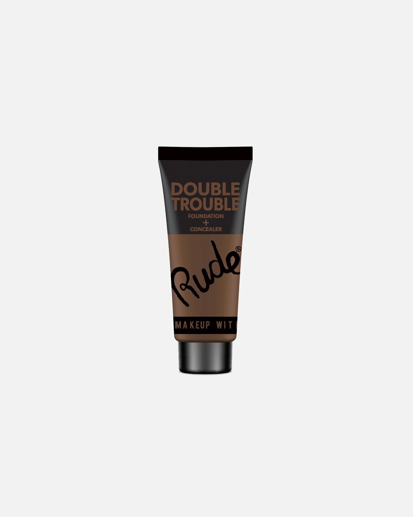 Fond de teint pour Unisexe Rude Cosmetics RUDE DOUBLE TROUBLE Foundation + Concealer - Natural Espresso