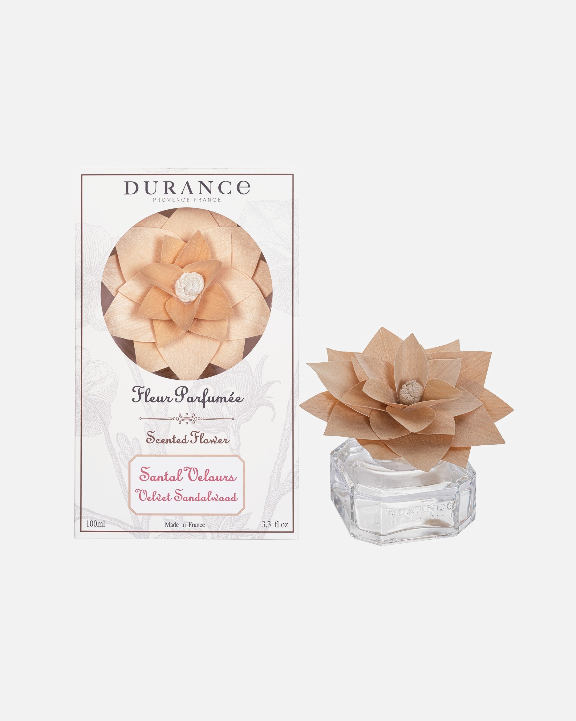 Parfum d'ambiance pour Unisexe Durance Fleur parfumée en bois Santal Velours 100 ml