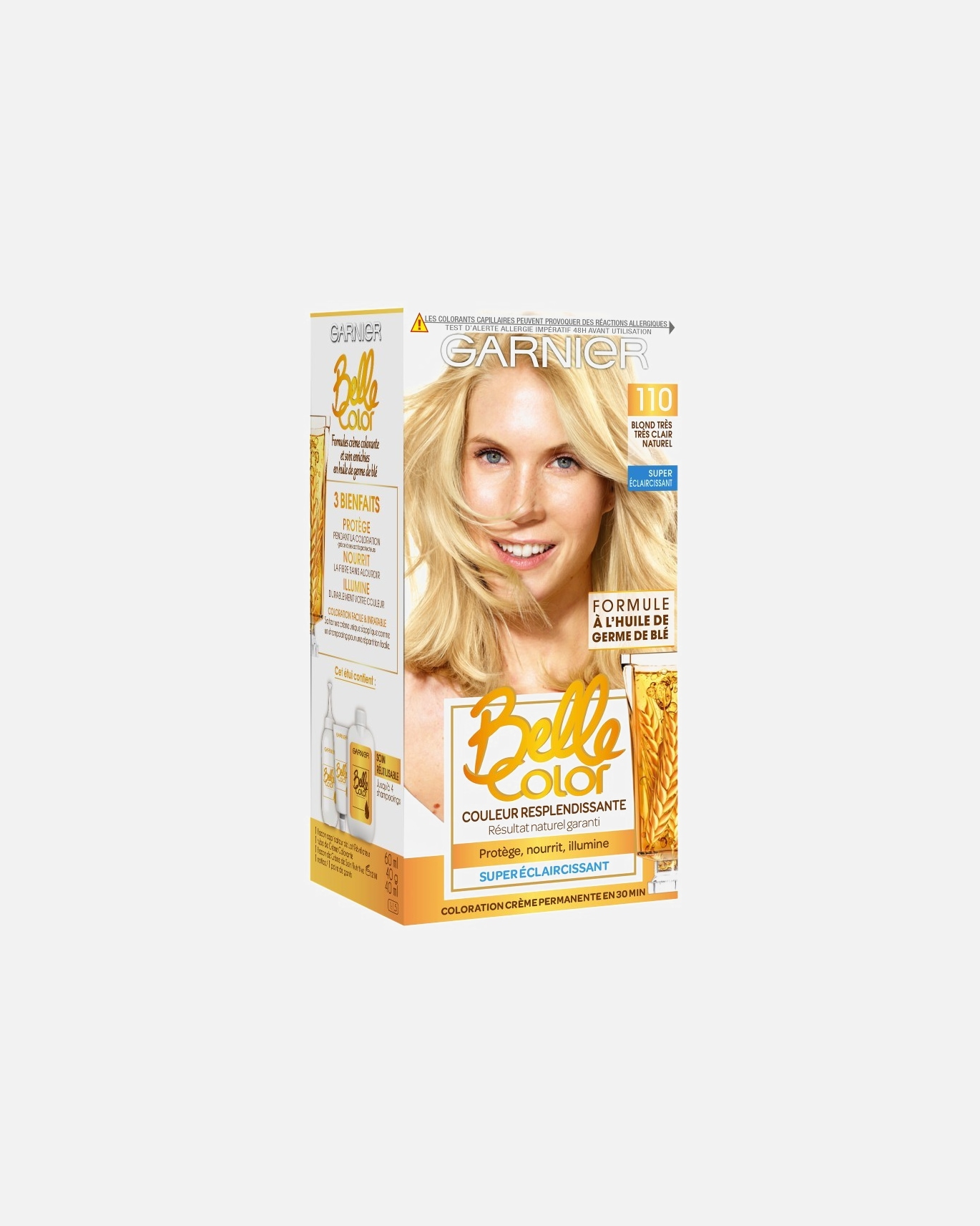 Coloration cheveux pour Femme Garnier Crème de coloration à l’huile de germe de blé. 110 - Blond Très Très Clair Naturel