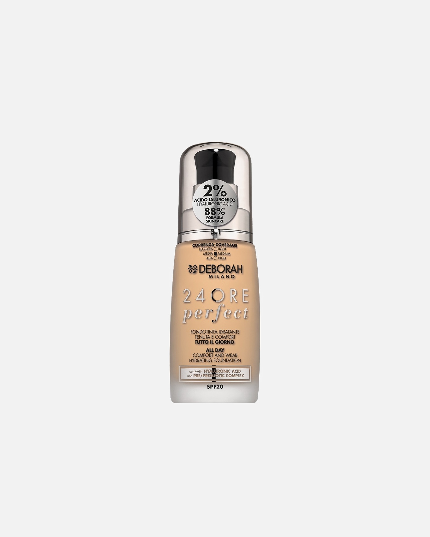 Fond de teint pour Unisexe Deborah Milano 24ore perfect - acide hyaluronique 3.1-LIGHT GOLD