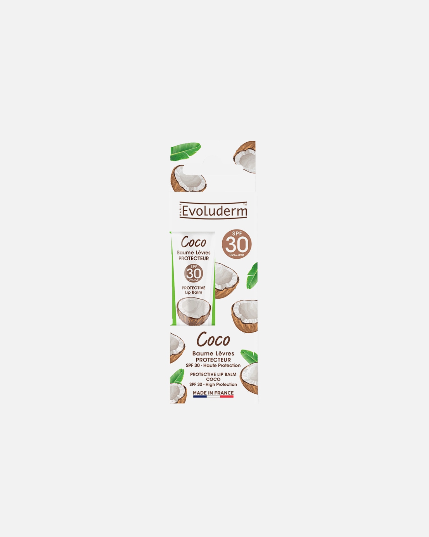 Baume à lèvres pour Unisexe Evoluderm Protecteur SPF 30 Coco 15 ml