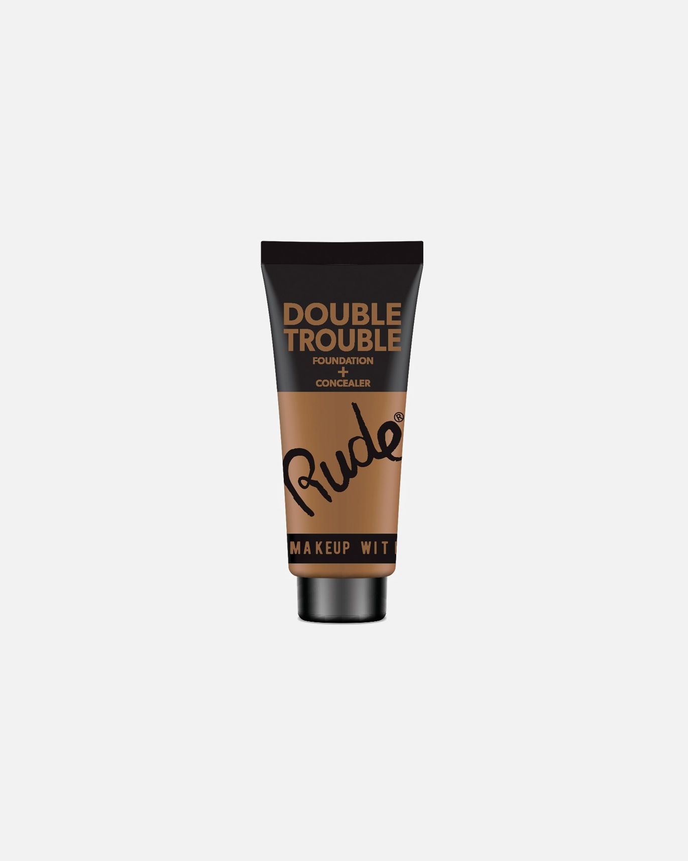 Fond de teint pour Unisexe Rude Cosmetics RUDE DOUBLE TROUBLE Foundation + Concealer - Natural Cocoa