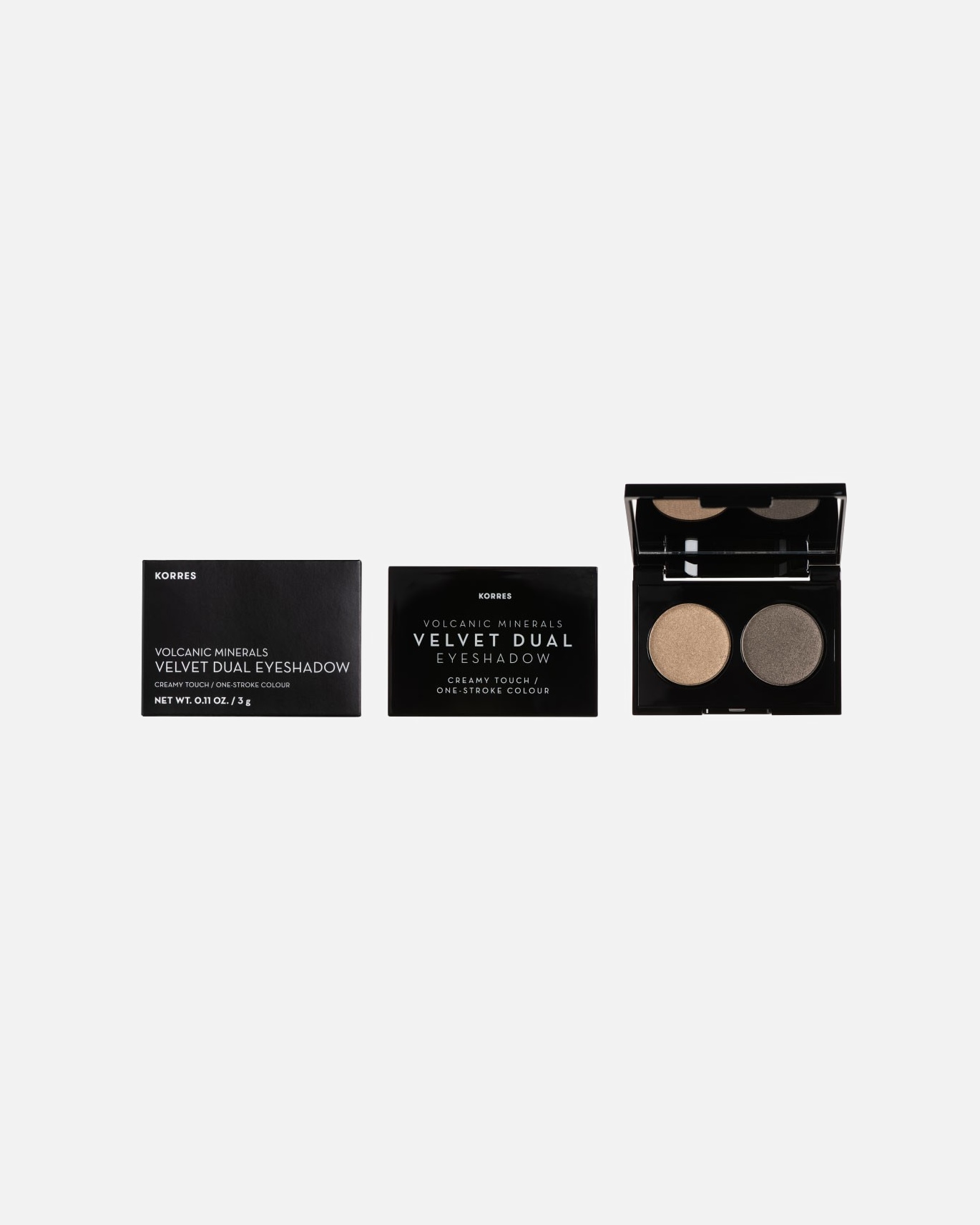 Ombre à paupières pour Femme KORRES Volcanic Minerals Velvet Dual Eyeshadow Palette 48 - KHAKIS