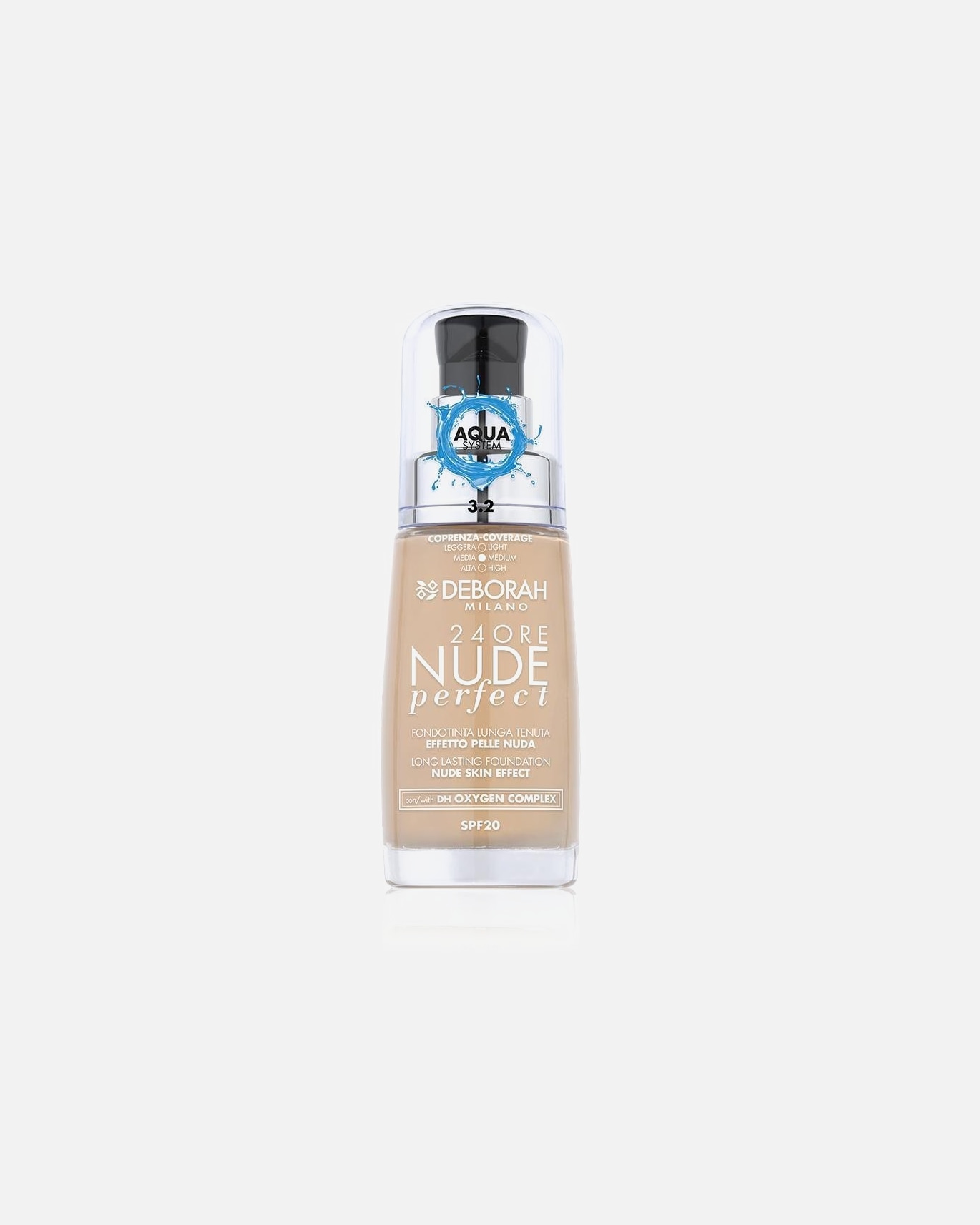 Fond de teint pour Unisexe Deborah Milano 24 ore nude perfect aqua system 3.2 Hazelnut
