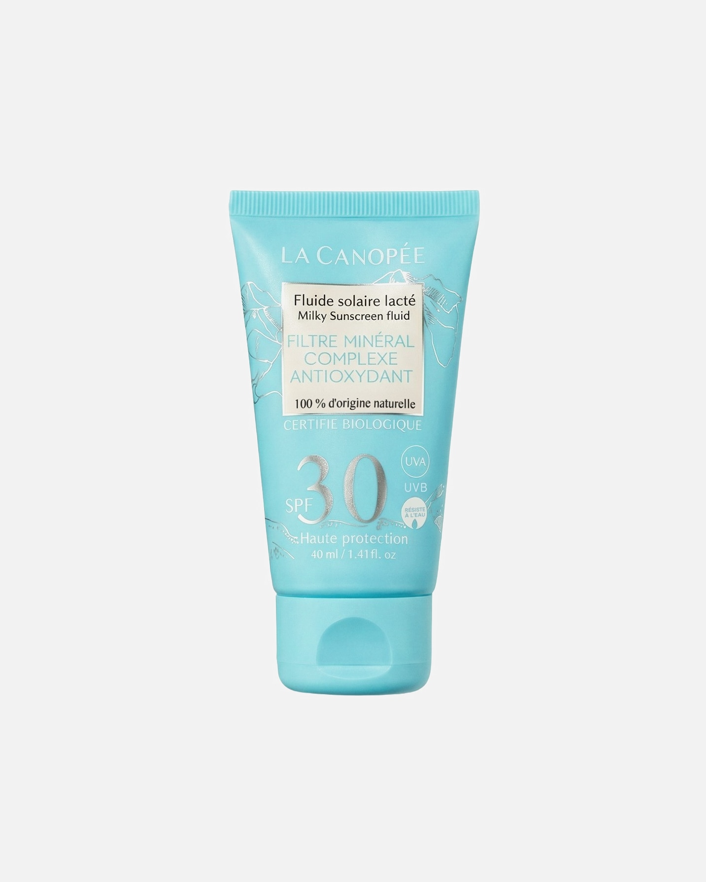 Crème solaire pour Unisexe La Canopée Fluide solaire lacté SPF30 haute protection 40 ml
