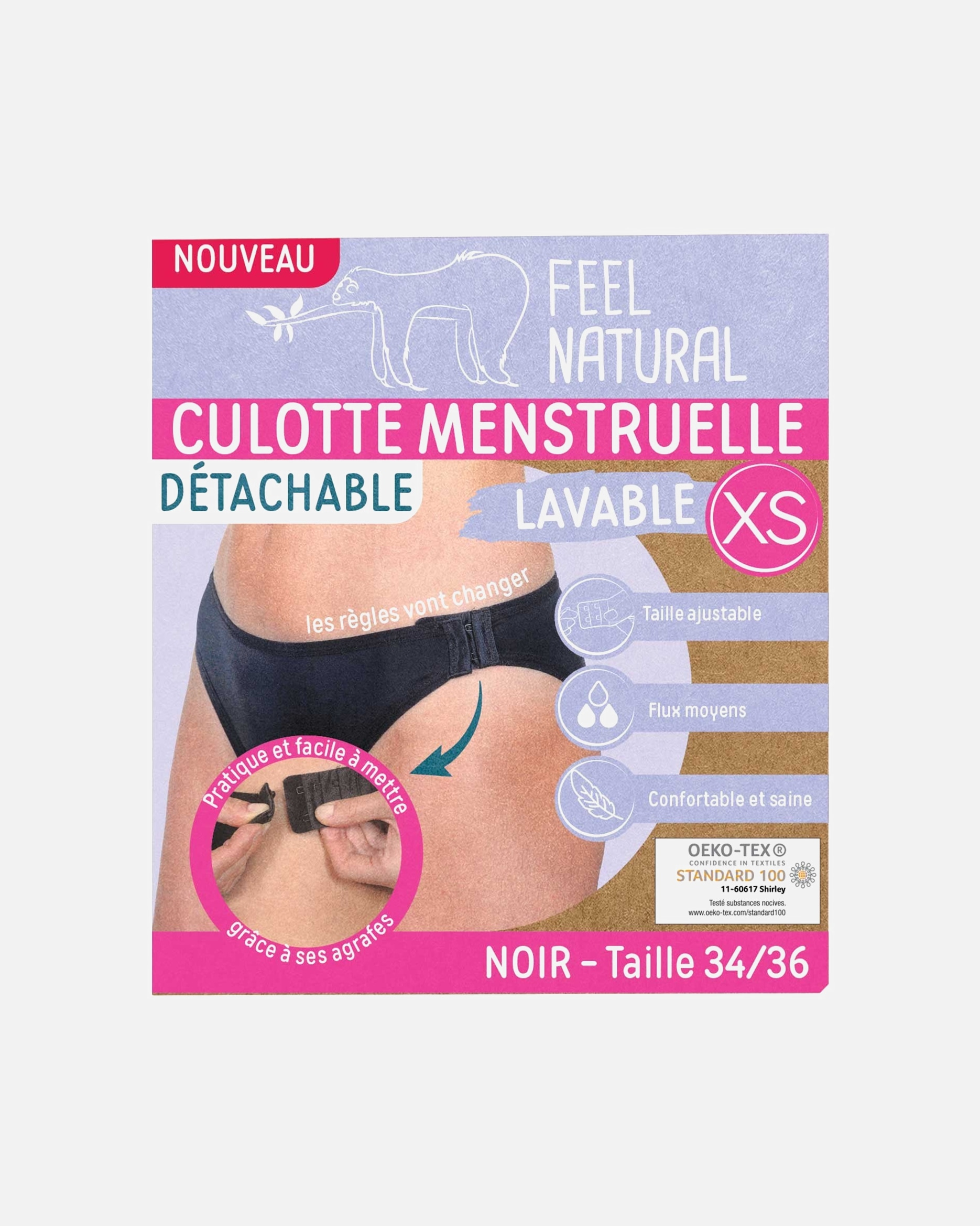 Sous-vêtements pour Femme Feel Natural Culotte menstruelle détachable XS (34/36)