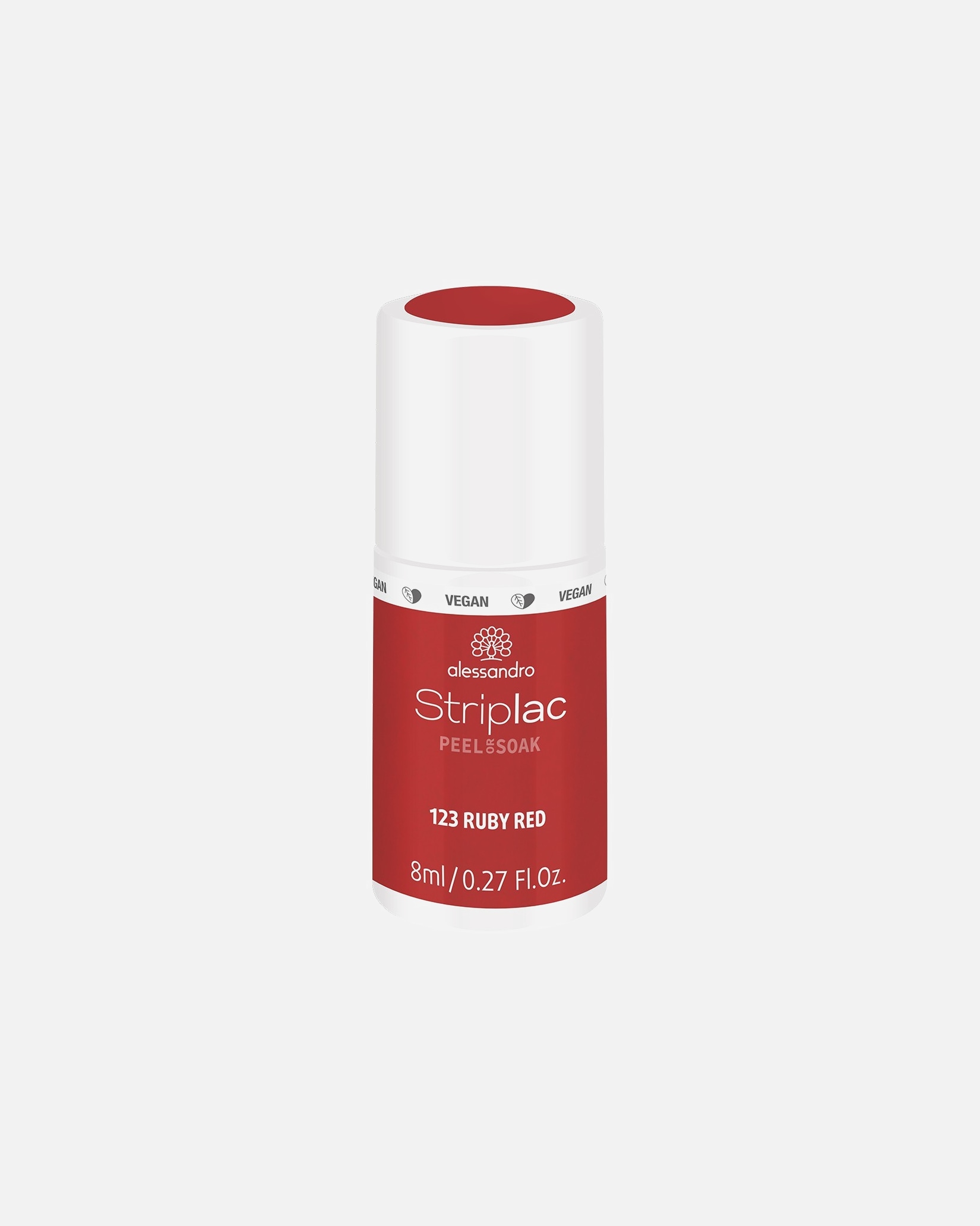 Vernis à ongles UV pour Unisexe Alessandro Striplac PEEL OR SOAK 123 - RUBY RED