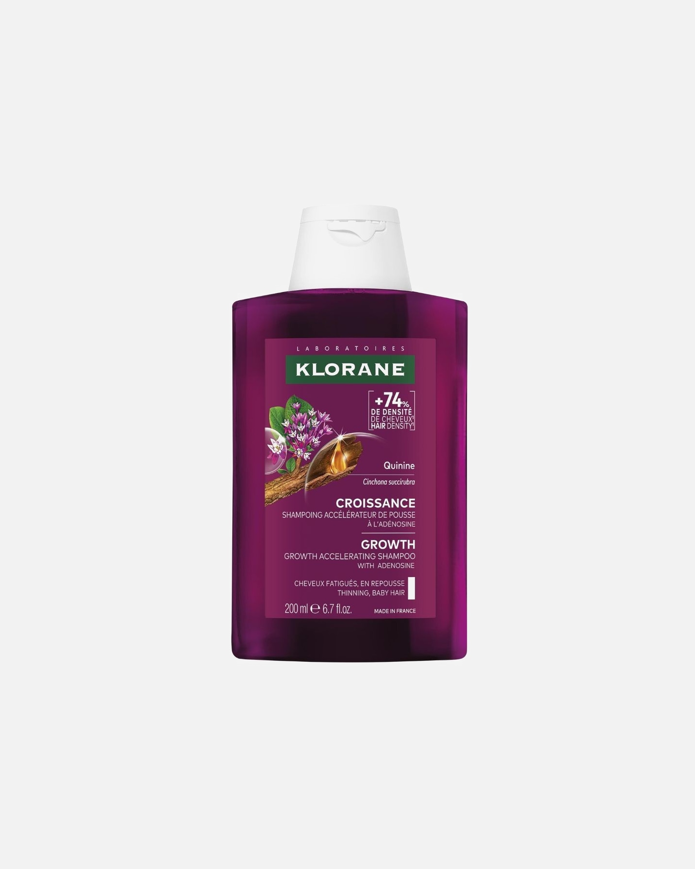 Shampooing pour Unisexe Klorane Accélérateur de pousse à l'adénosine et à la Quinine 200 ml