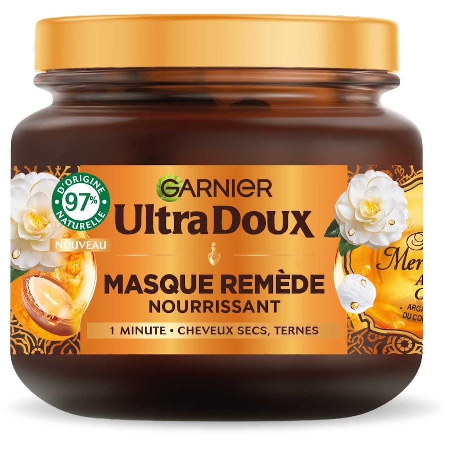 Garnier - Ultra Doux Remède Merveilleux Huiles d'argan et de camélia Masque et cure cheveux 340 ml unisex