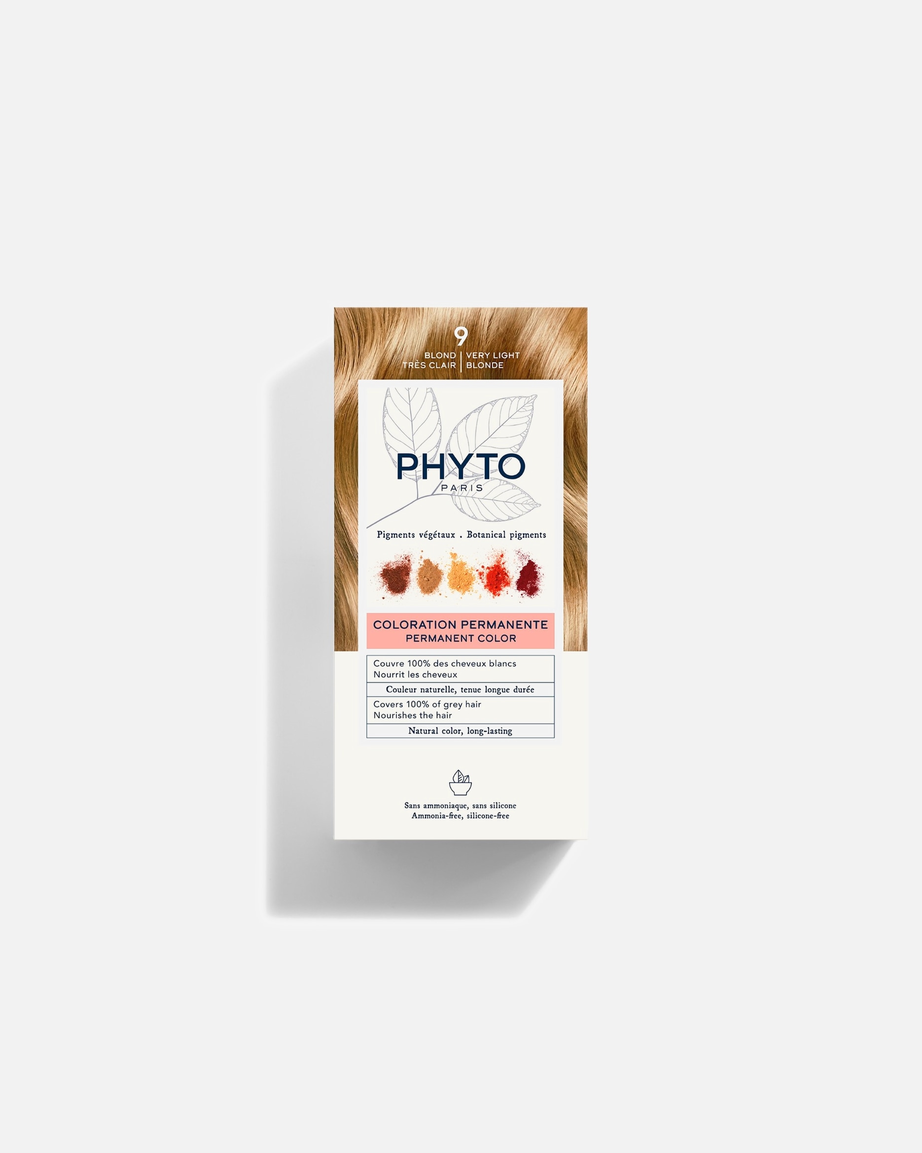 Coloration cheveux pour Unisexe Phyto Coloration Permamente - pigments végétaux 9 - Blond Très Clair