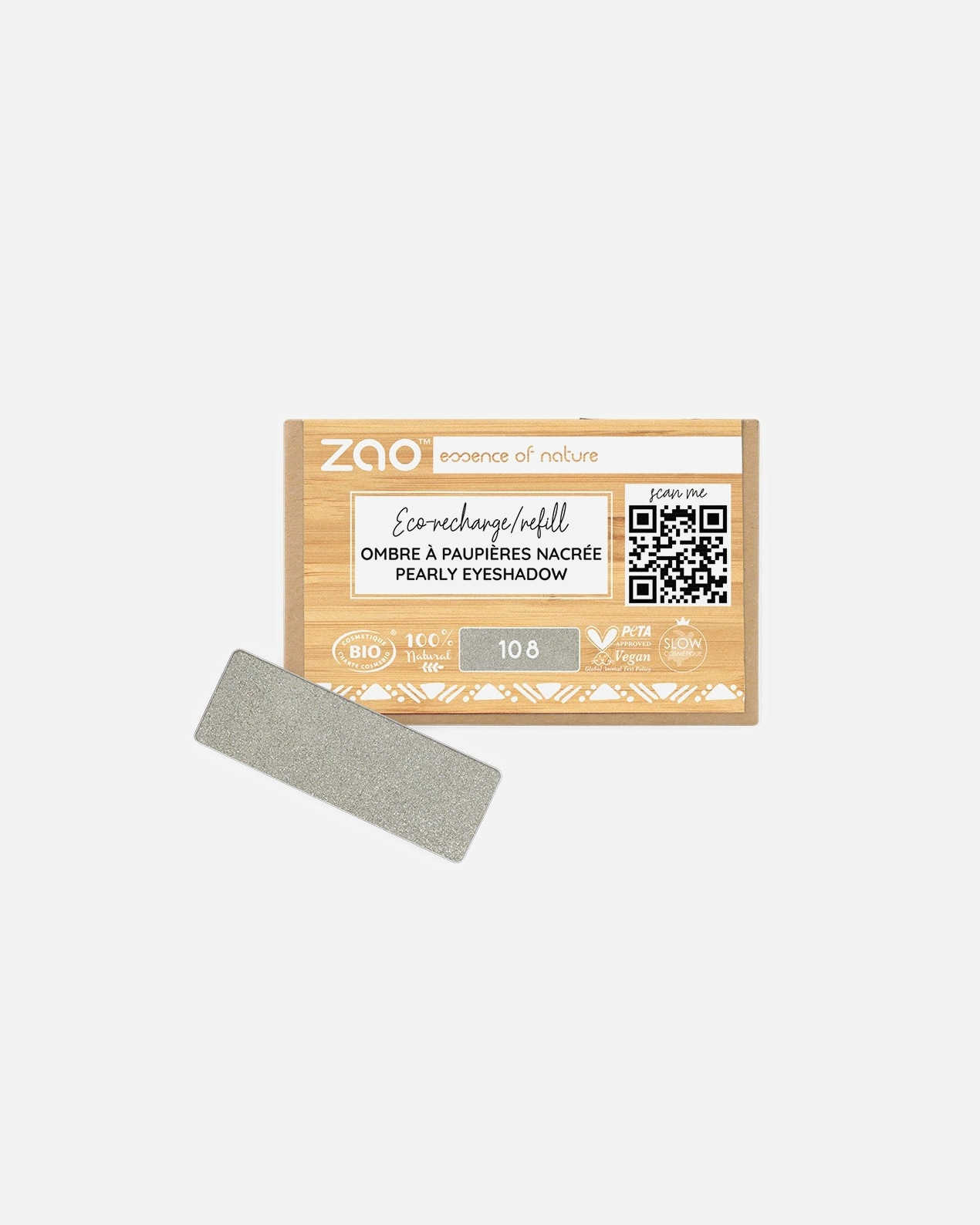 Ombre à paupières pour Unisexe ZAO Rectangle - Recharge 108 - GREY GREEN