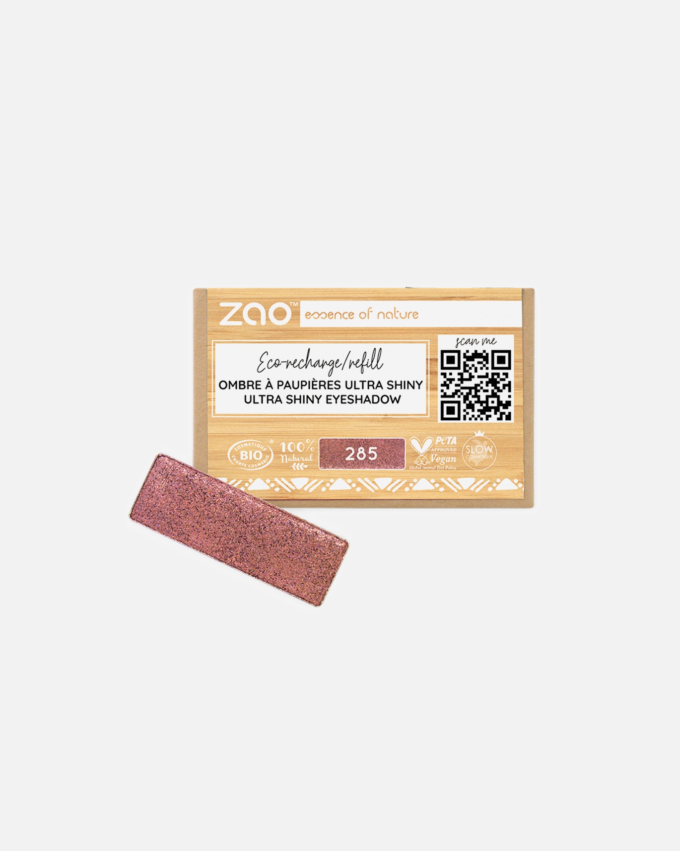 Ombre à paupières pour Unisexe ZAO Rectangle - Recharge 285 Metal rose - Recharge