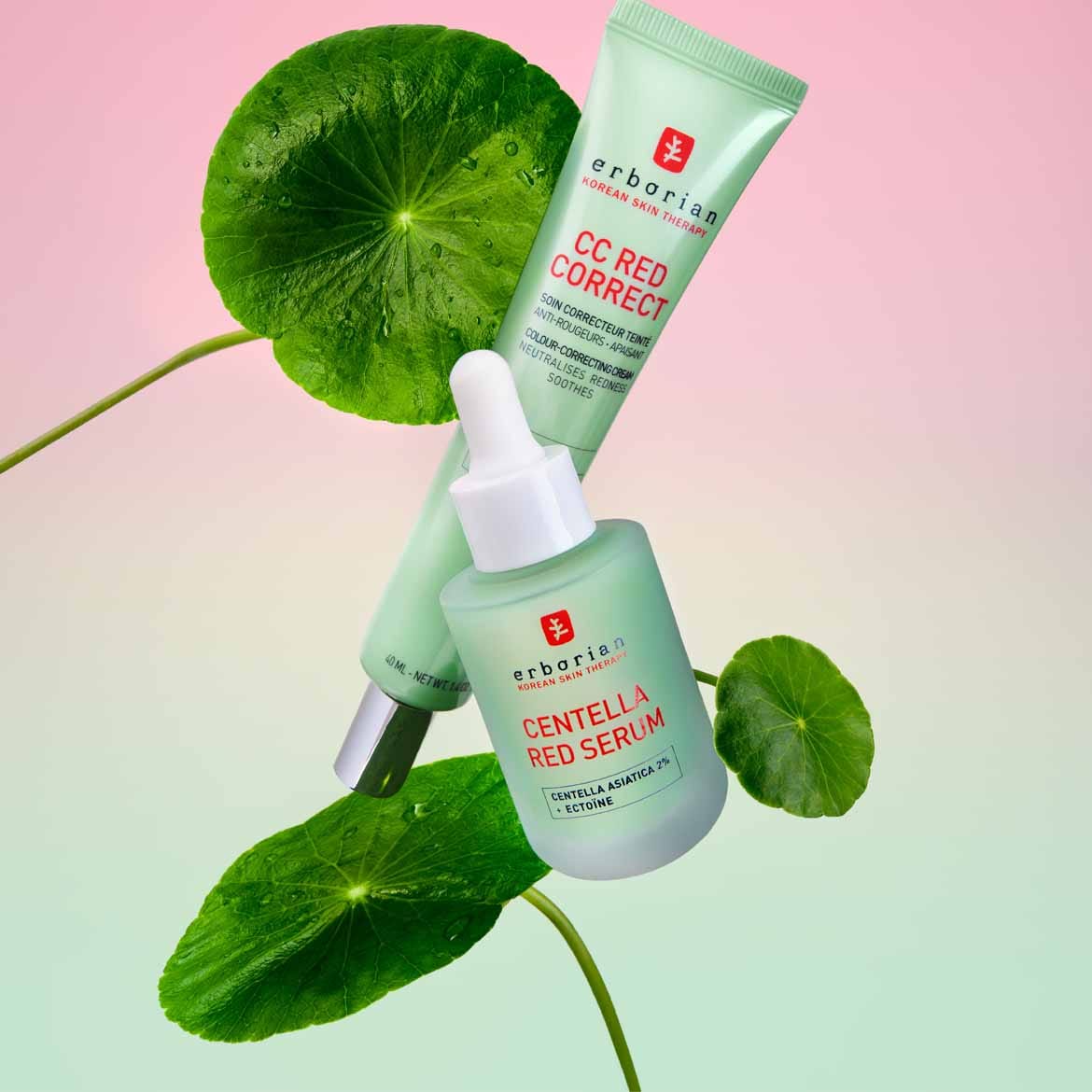 Découvrez le CC Red Correct d'Erborian, un soin correcteur de teint anti-rougeurs et apaisant, ainsi que le sérum Centella Red, enrichi en Centella Asiatica 2% et Ectoïne pour une peau apaisée et éclatante.