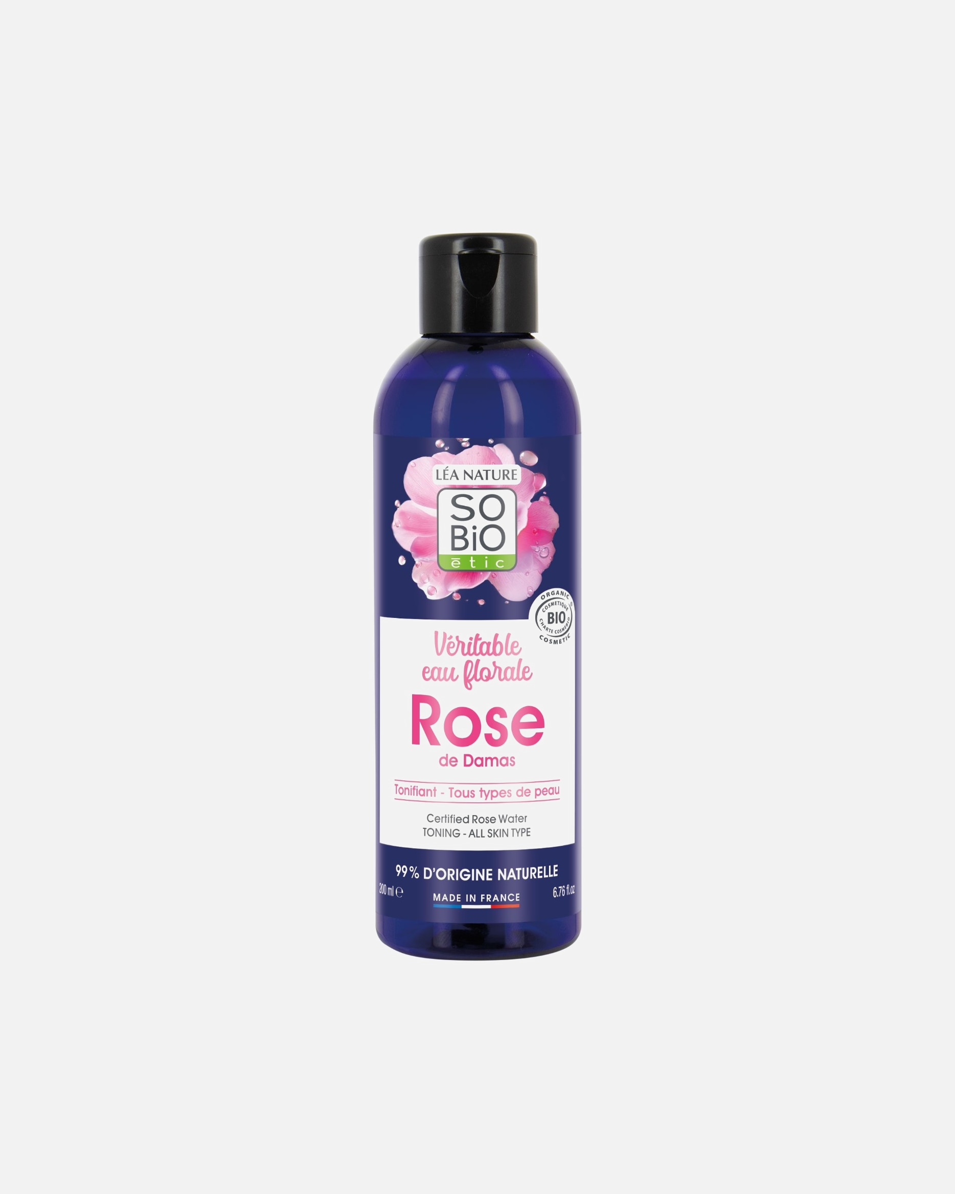 Tonique pour le visage pour Unisexe SO BiO étic Eau florale de rose de Damas 200 ml