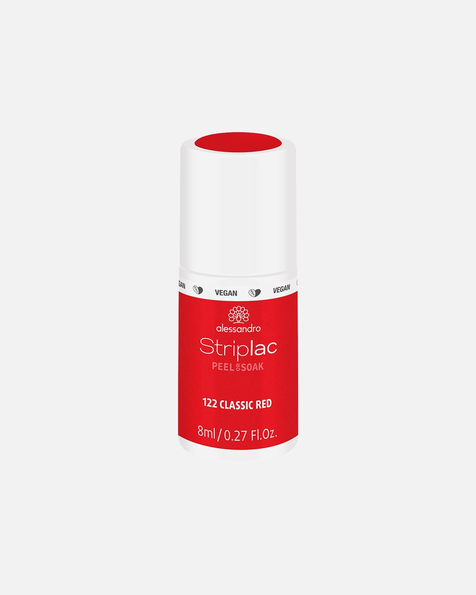 Vernis à ongles UV pour Unisexe Alessandro Striplac PEEL OR SOAK 122 - CLASSIC RED