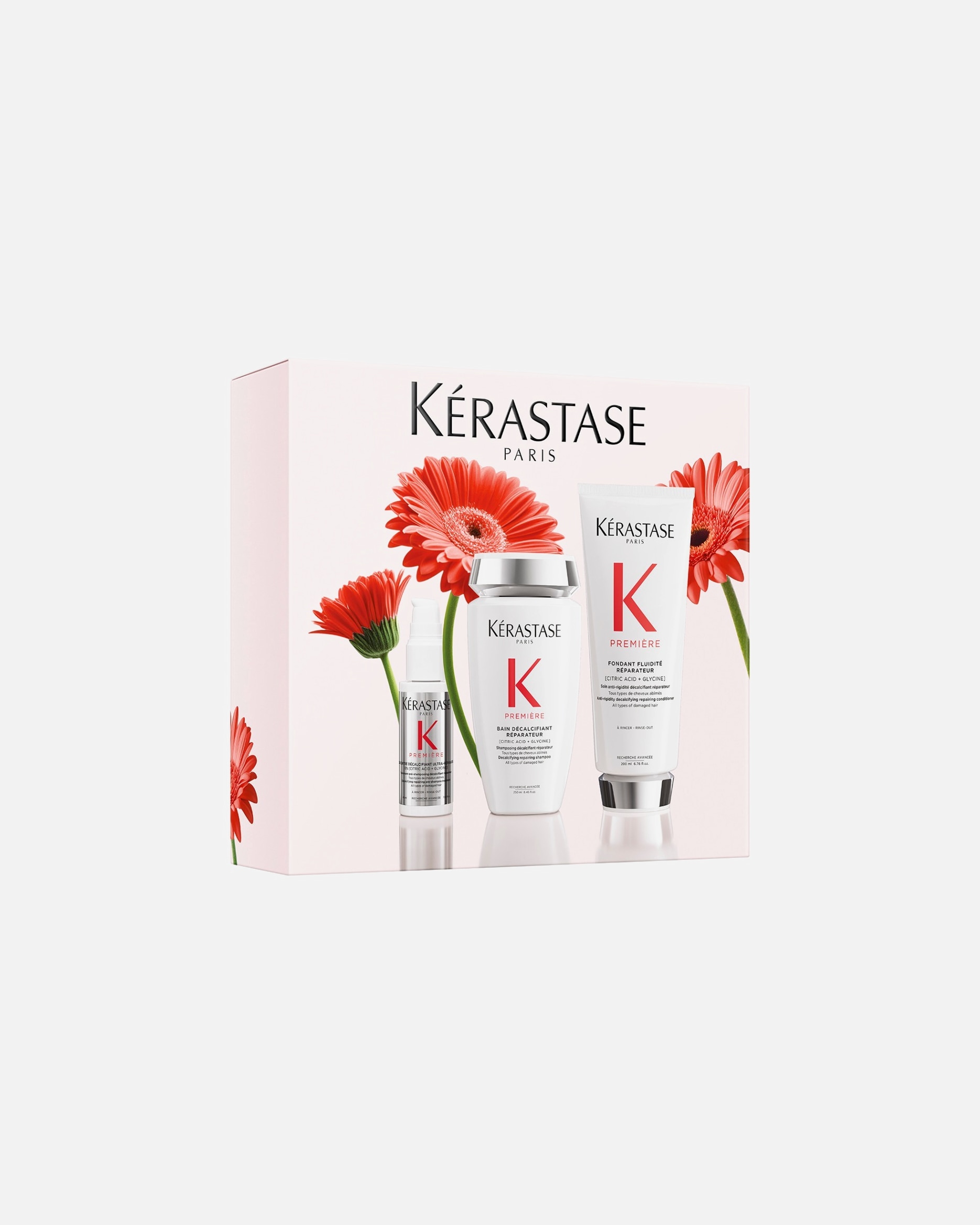 Coffret soin cheveux pour Unisexe Kérastase Première Trio traitement pré-shampoing, shampoing et soin pour cheveux abîmés 1 unité