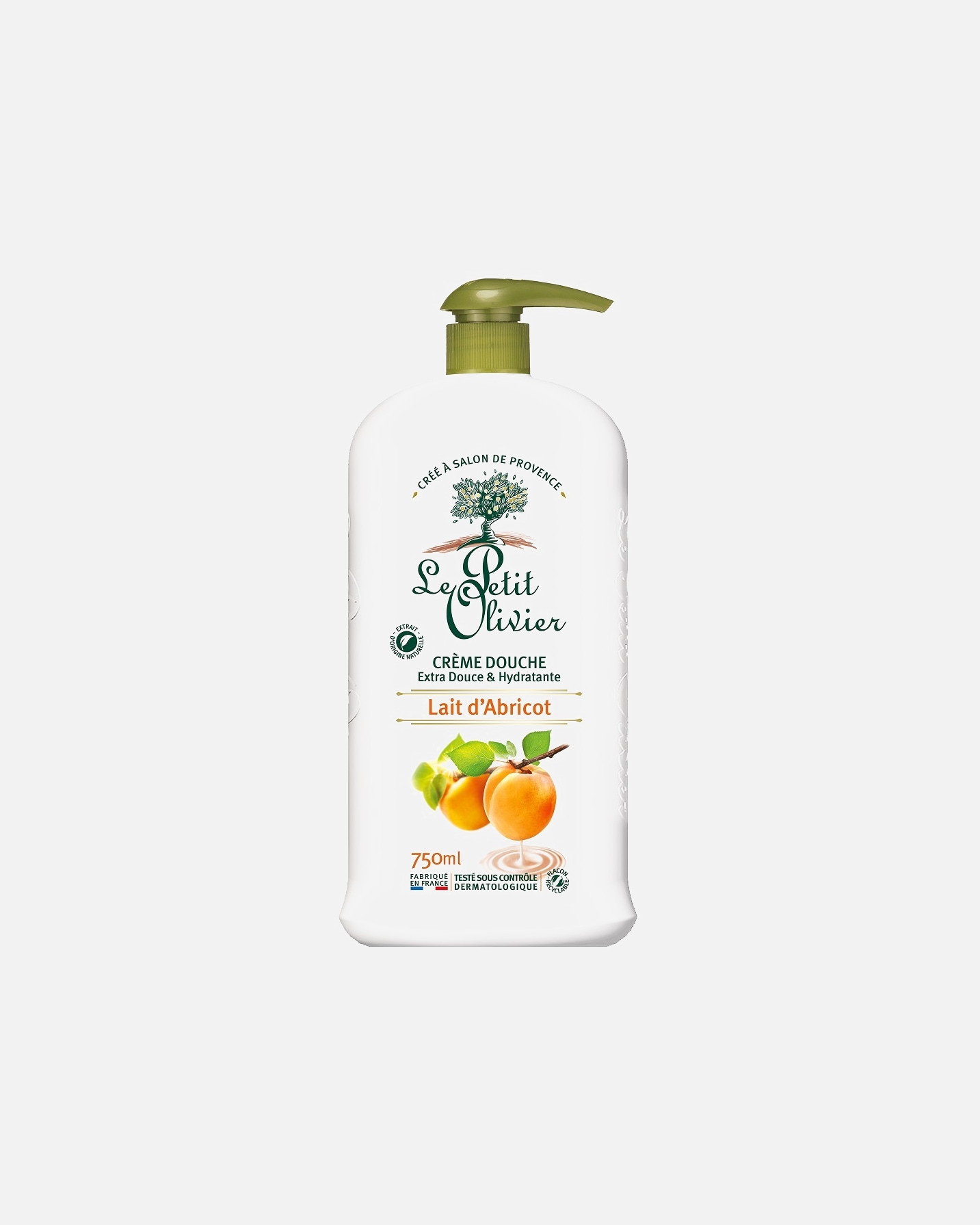 Gel douche pour Unisexe Le Petit Olivier Crème Extra Douce & Hydratante Lait d'Abricot 750 ml