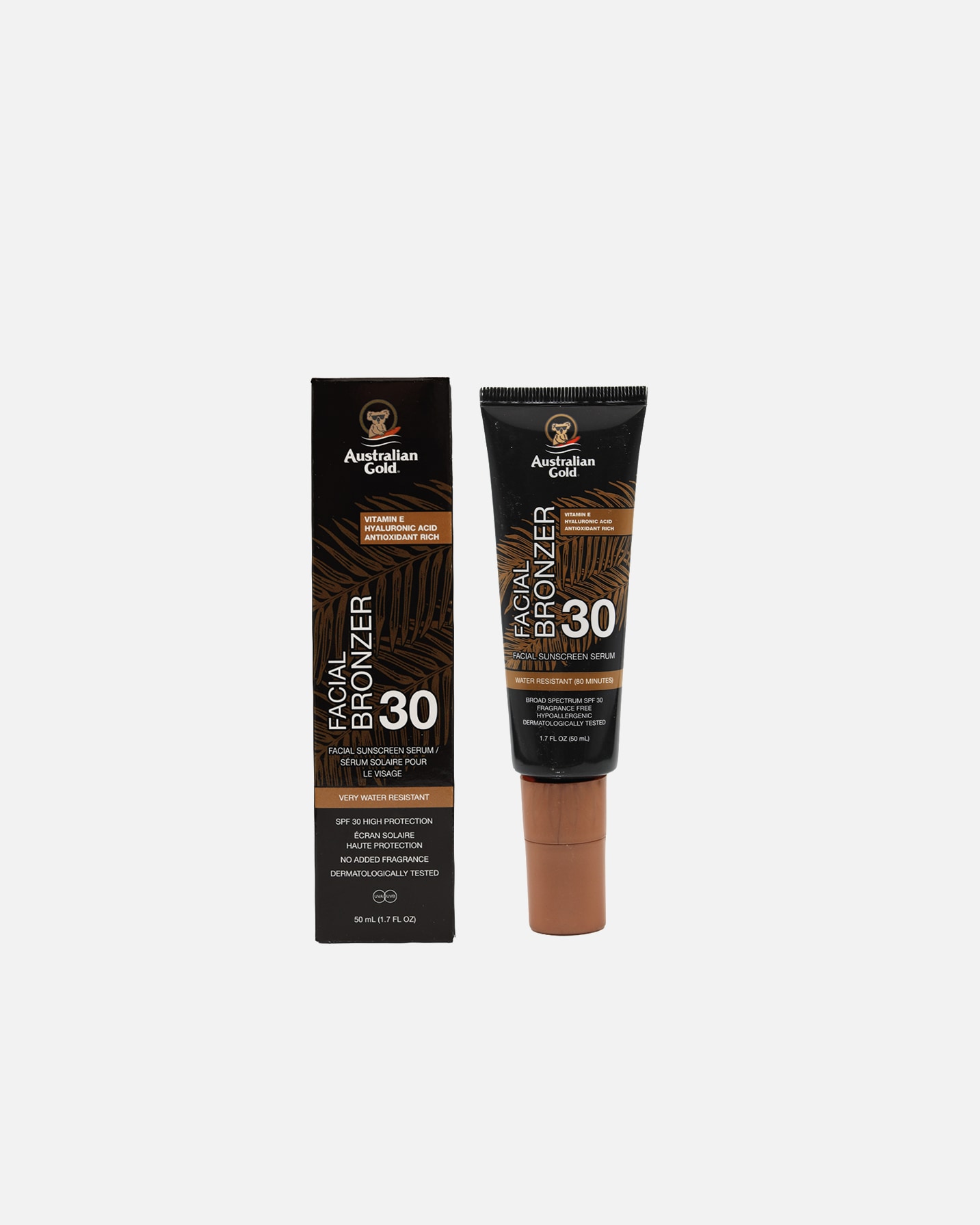 Auto-bronzant pour Unisexe Australian Gold SPF 30 Daily Facial Serum avec agent bronzant 50 ml