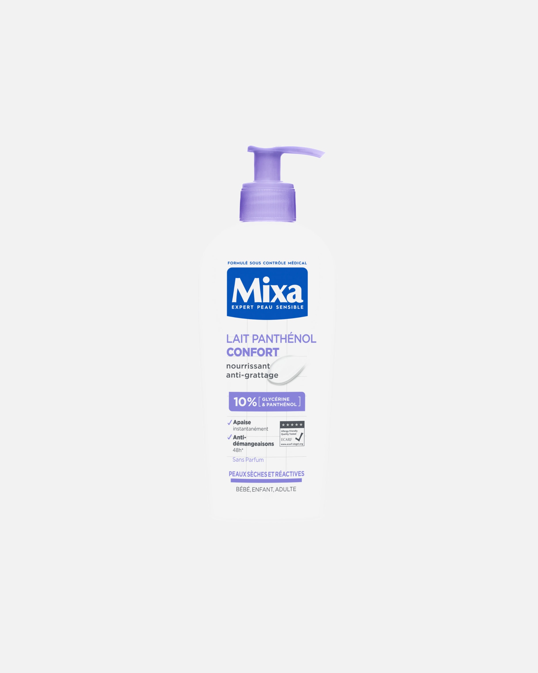 Lait pour le corps pour Unisexe Mixa Expert Peau Sensible Lait Nourrissant Anti-Démangeaisons 400 ml