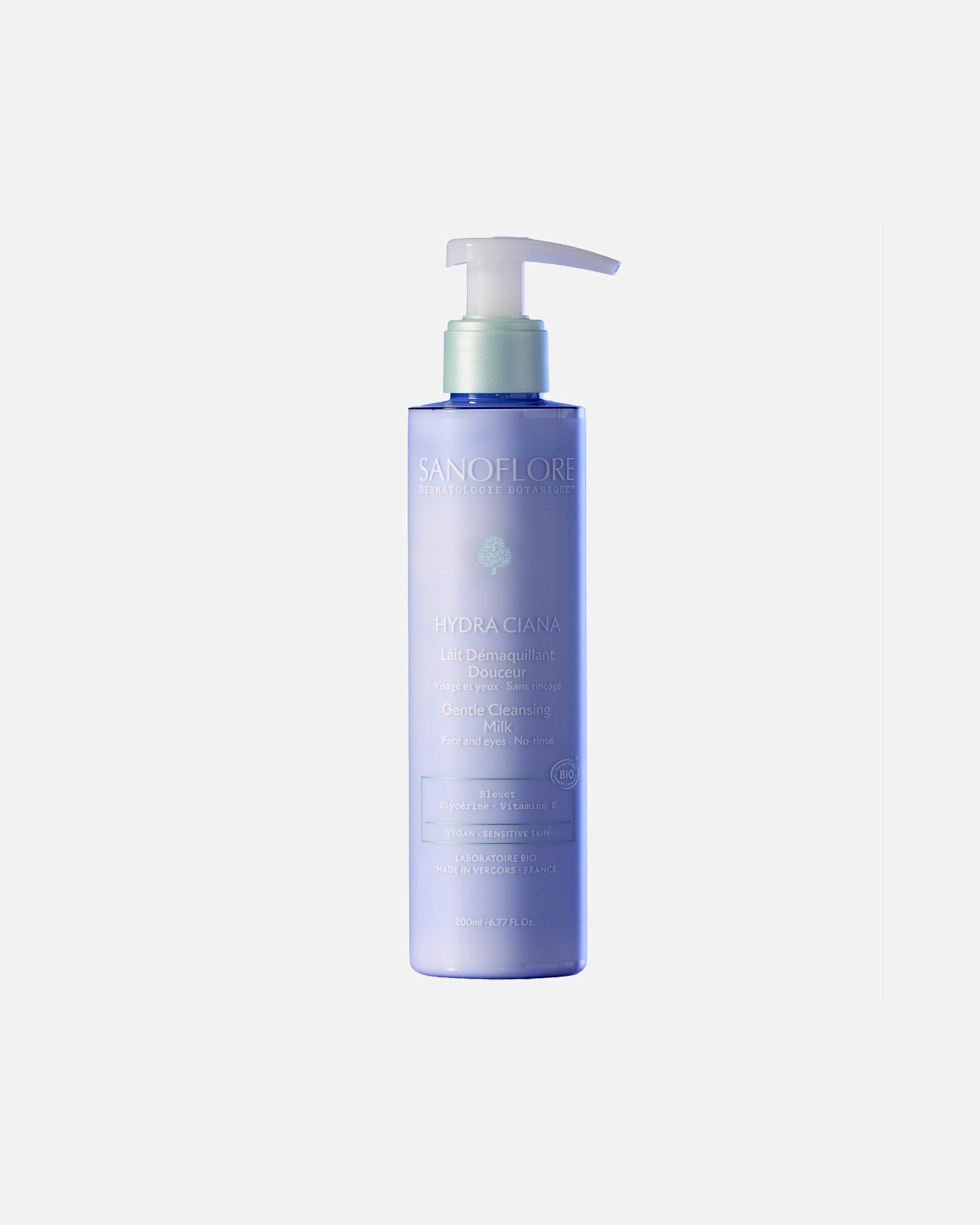 Démaquillant pour Unisexe Sanoflore Hydra Ciana Lait démaquillant douceur 200 ml