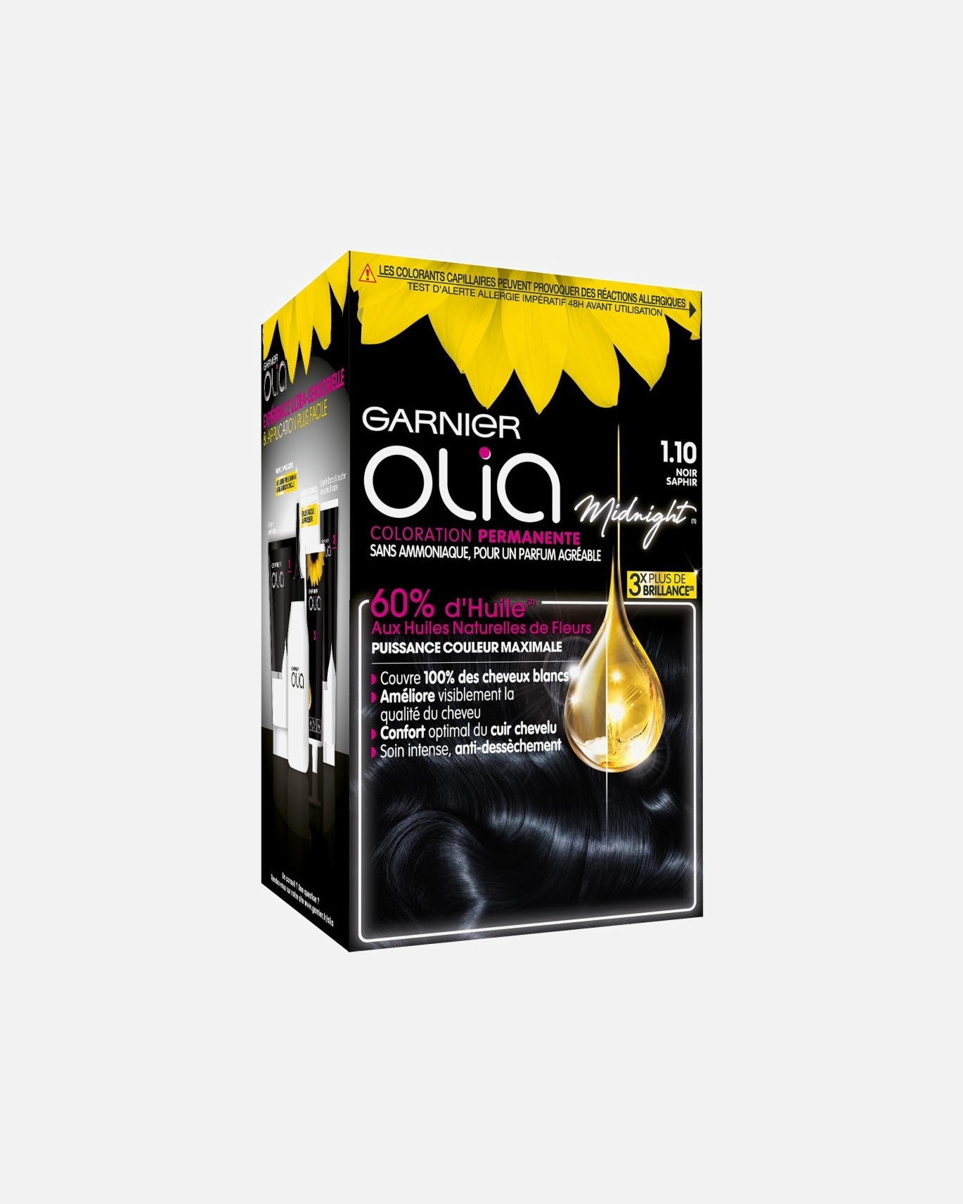 Coloration cheveux pour Unisexe Garnier Olia 1.10 Noir saphir