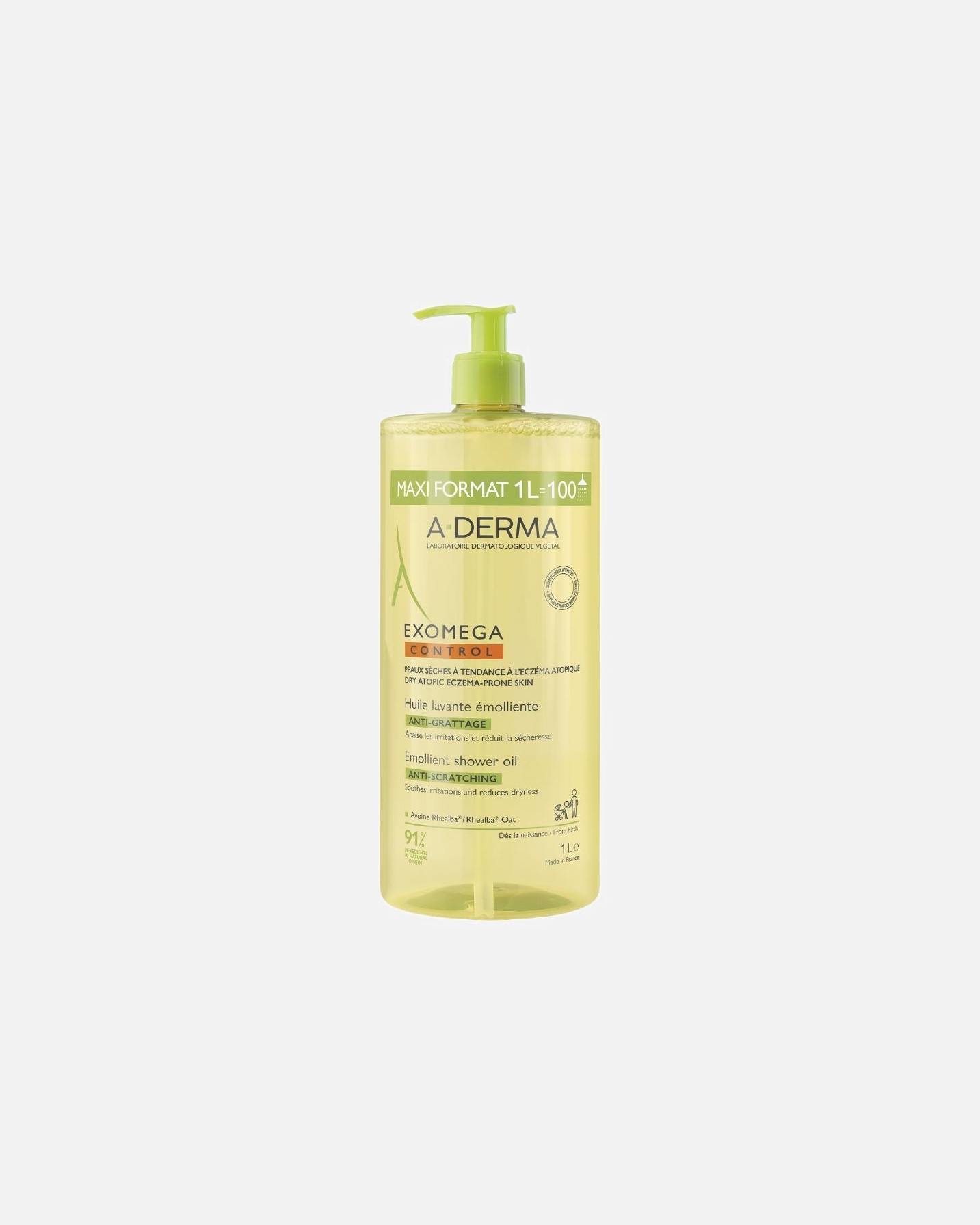 Huile de douche pour Unisexe A-DERMA Exomega Emolliente anti-démangeaisons 1000 ml