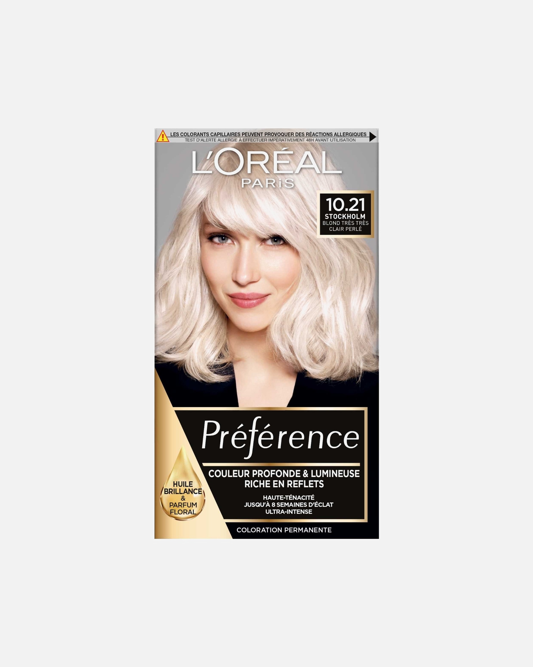 Coloration cheveux pour Femme L’Oréal Paris Preference Coloration 1021 - Stockholm Blond Très Clair Perlé