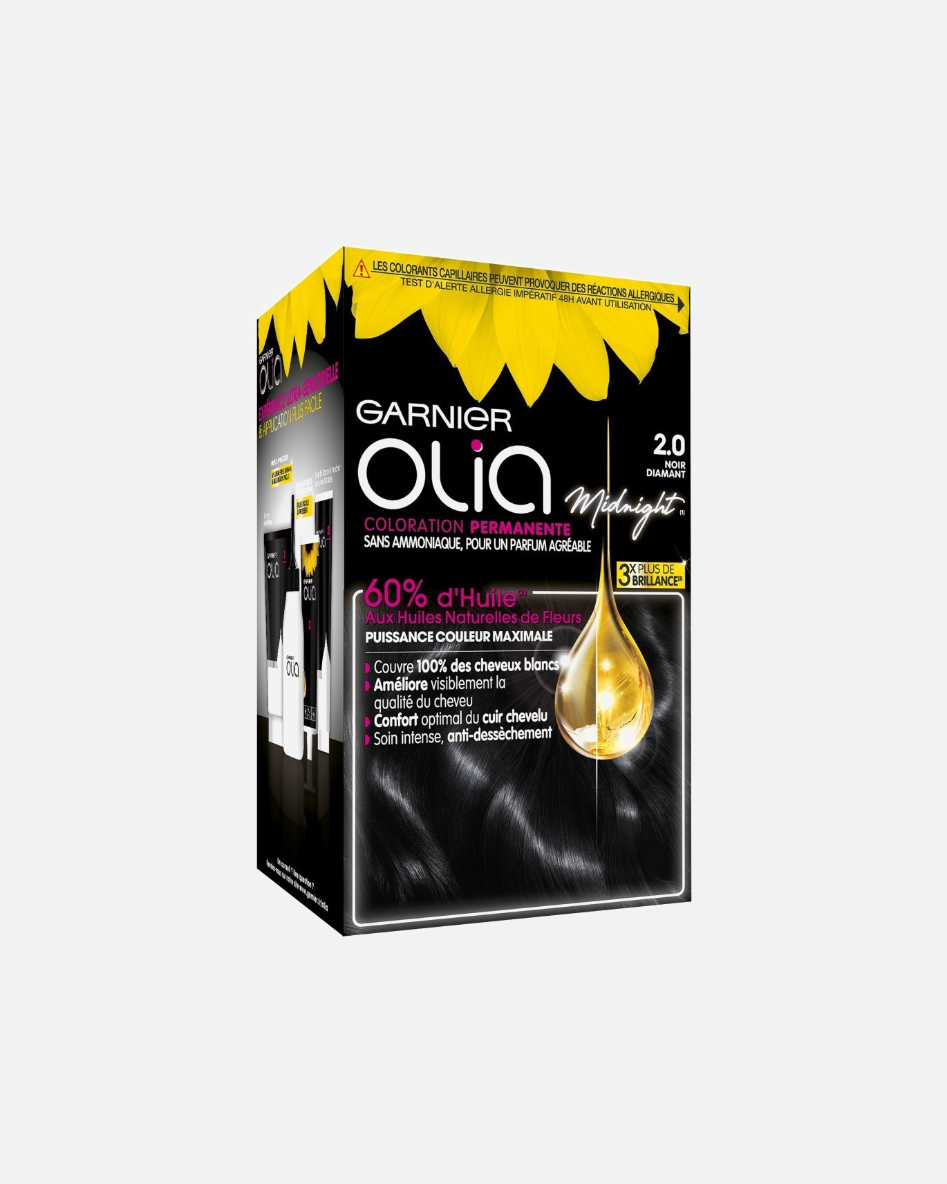 Coloration cheveux pour Unisexe Garnier Olia 2.0 Noir diamant