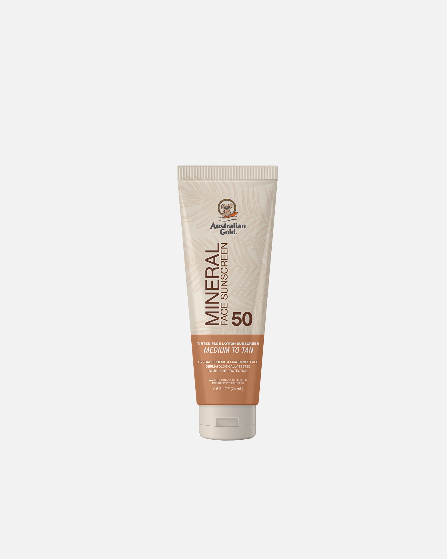 Crème solaire pour Unisexe Australian Gold SPF 50 Mineral Tinted Face Lotion Medium