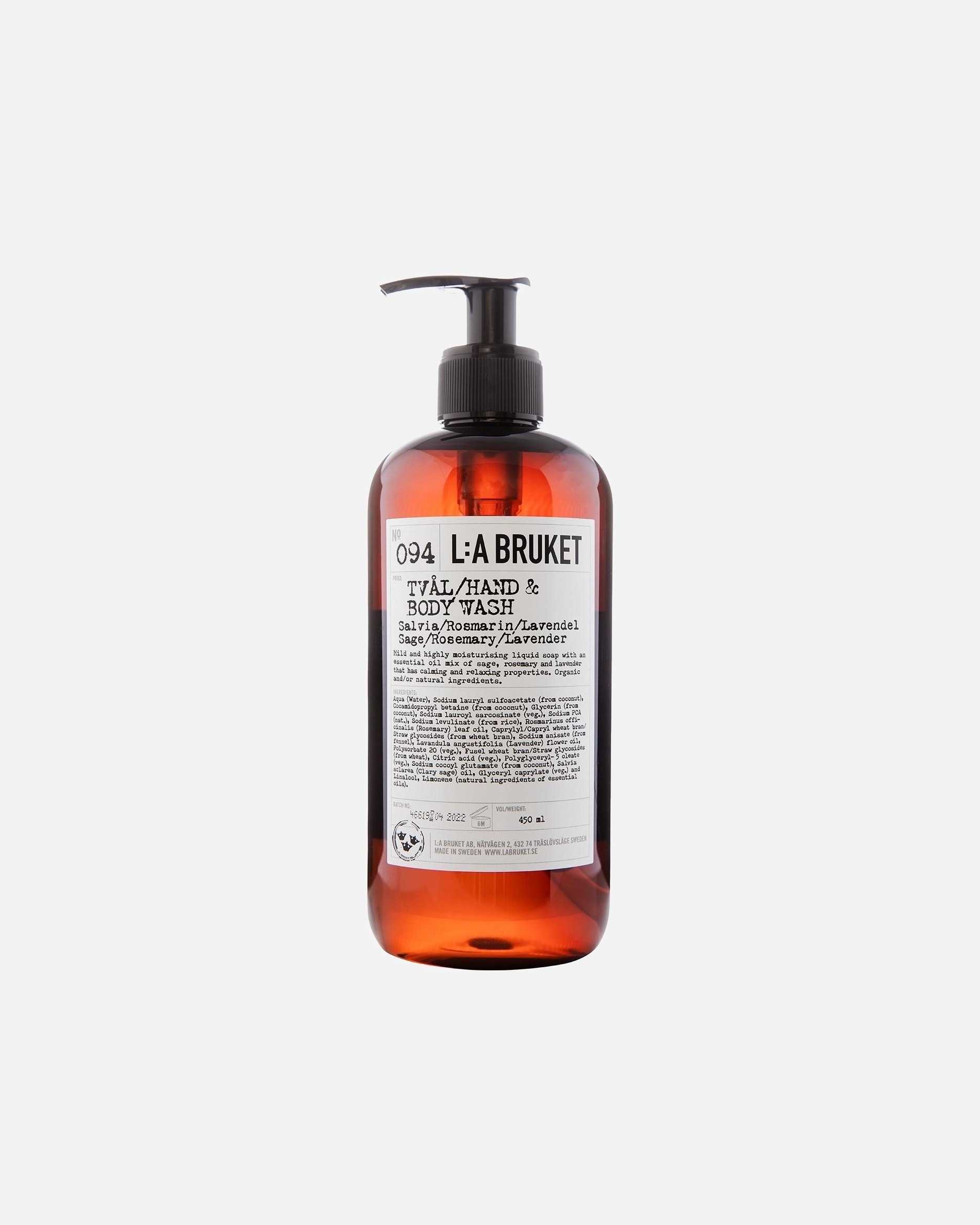 Savon pour le corps pour Unisexe L:A BRUKET 094 Hand & Body Sage/Rosemary/Lavender 450 ml