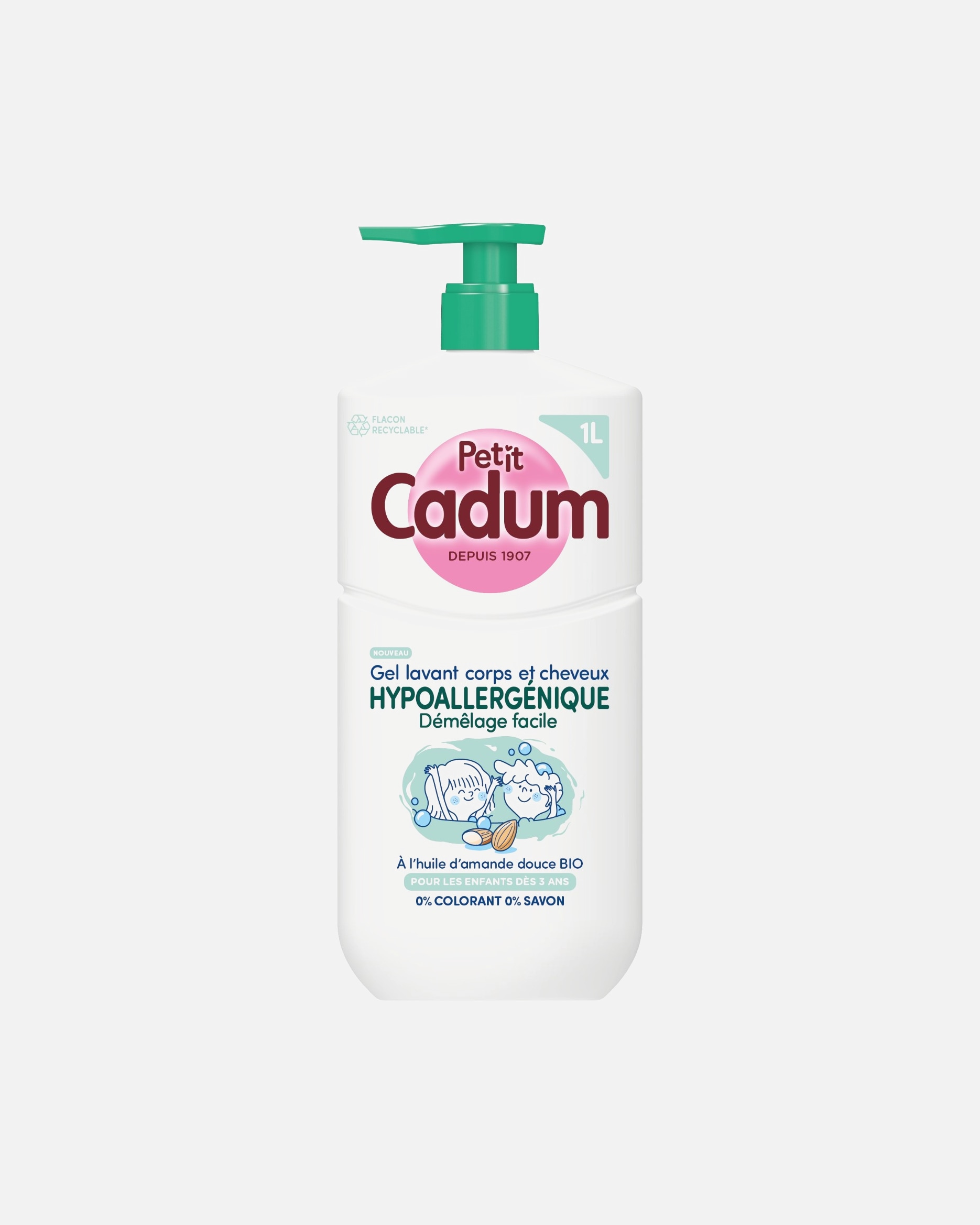 Gel douche pour Unisexe Cadum Hypoallergénique pour enfant dès 3 ans 1000 ml