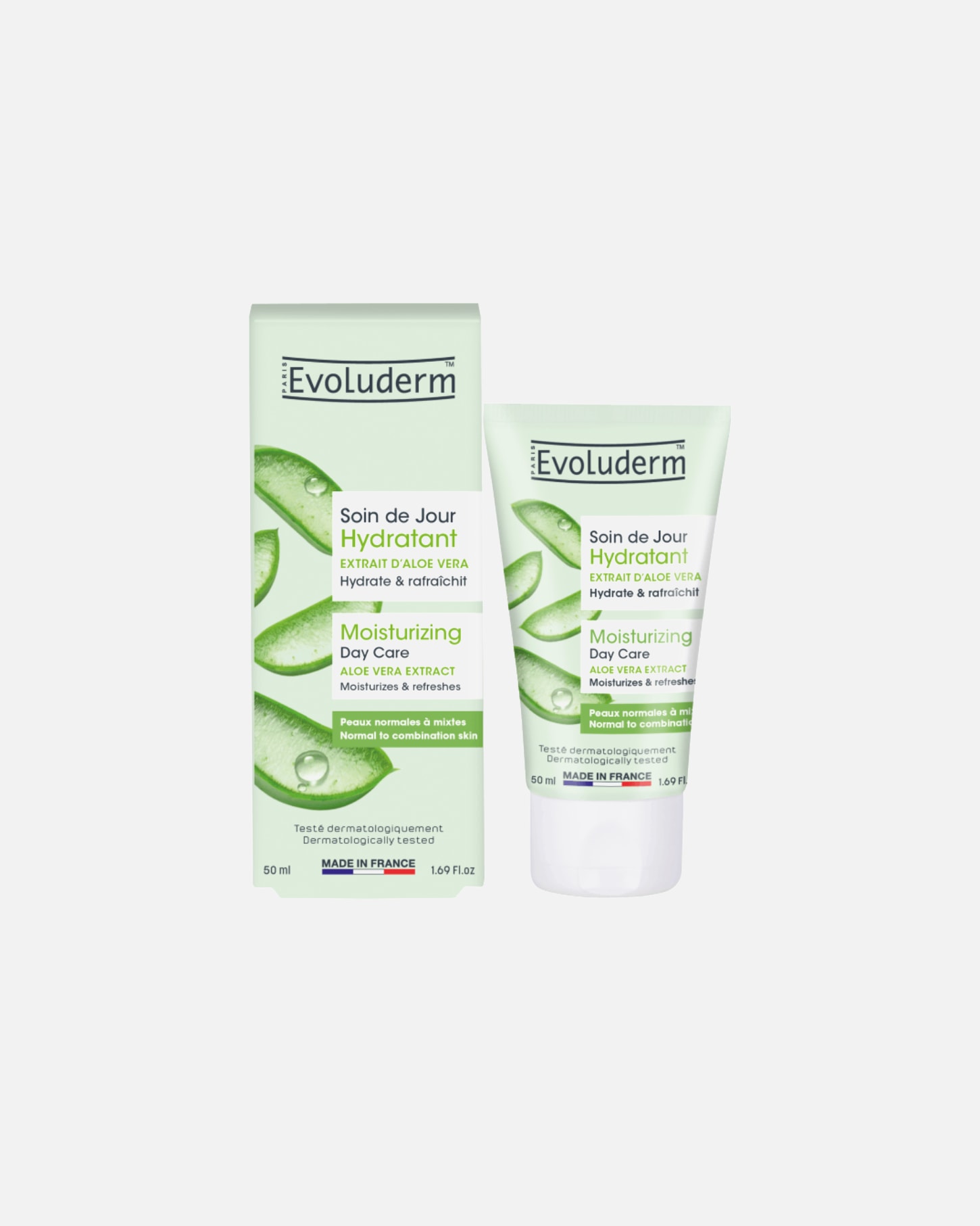 Crème visage pour Unisexe Evoluderm Soin de Jour Hydratant 50 ml