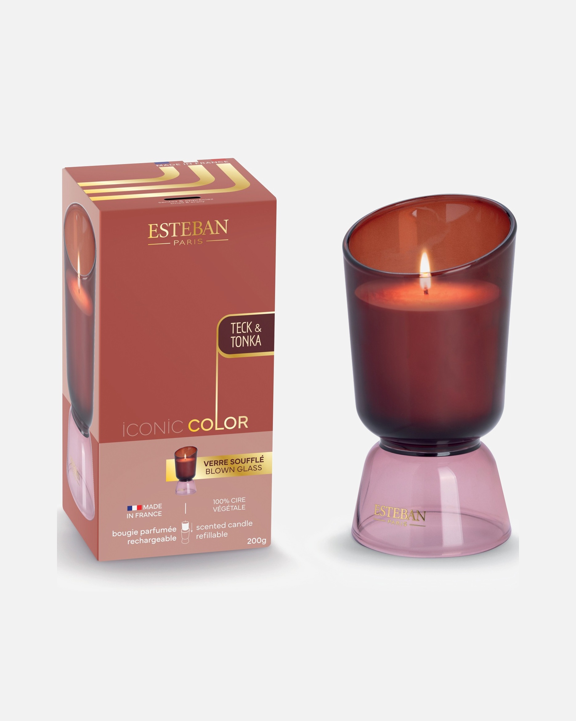 Bougie pour Unisexe Esteban Iconic Color Teck & Tonka 200 Grammes
