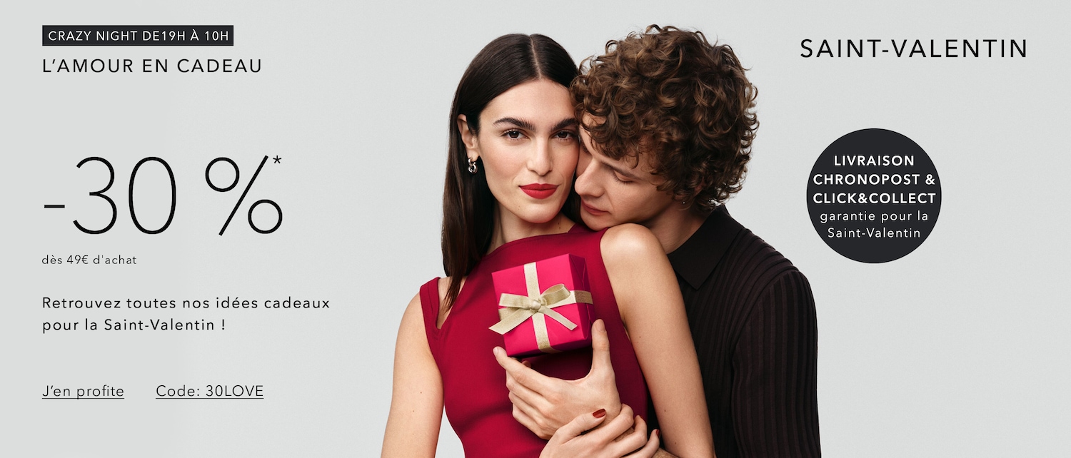 Célébrez la Saint-Valentin avec une offre spéciale : profitez de 30% de réduction dès 49€ d'achat, livraison Chronopost et Click&Collect garanties, code promo : 30LOVE.
