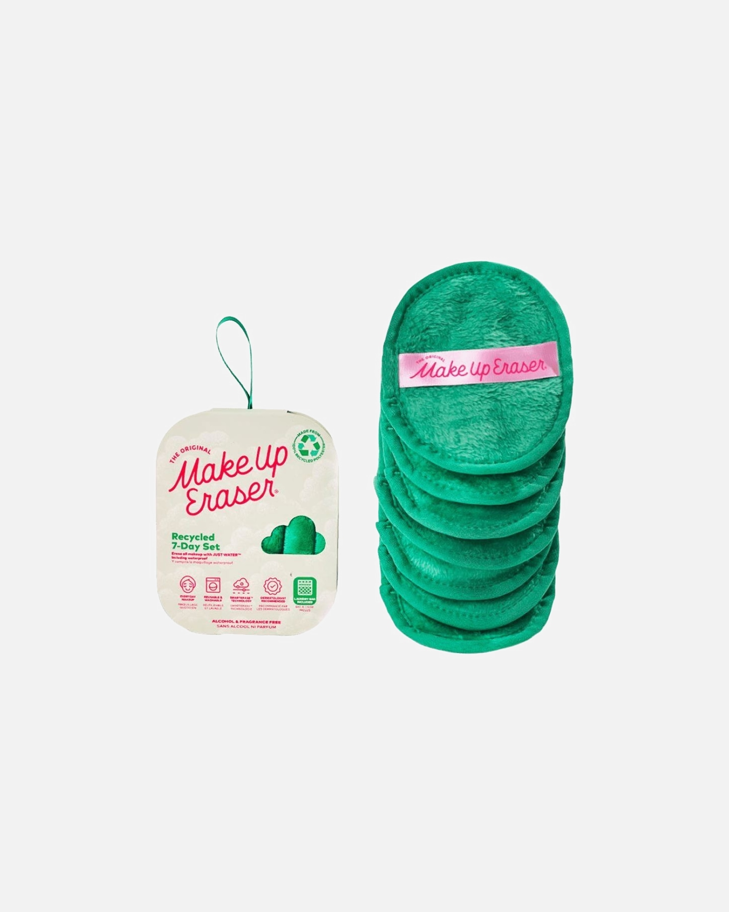 Accessoires de soin pour Unisexe MakeUp Eraser Set de 7 jours, vert recyclé 1 unité