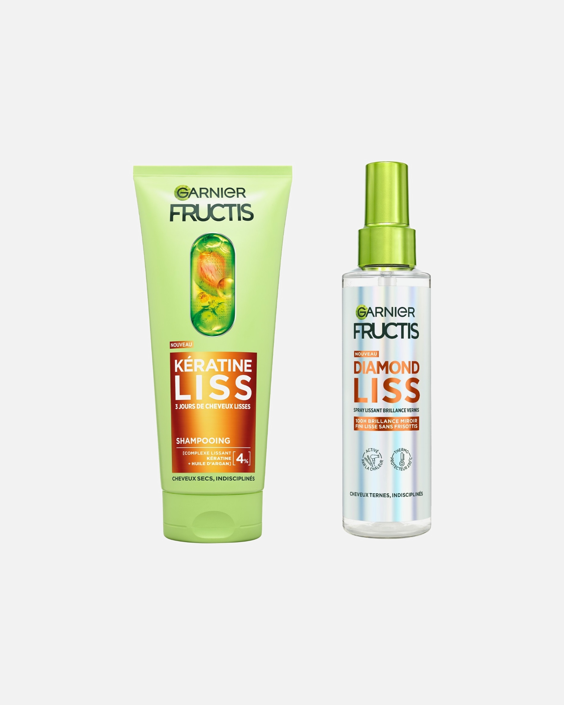 Coffret soin cheveux pour Unisexe Garnier Fructis Duo Kératine Liss et Diamond Liss 1 unité