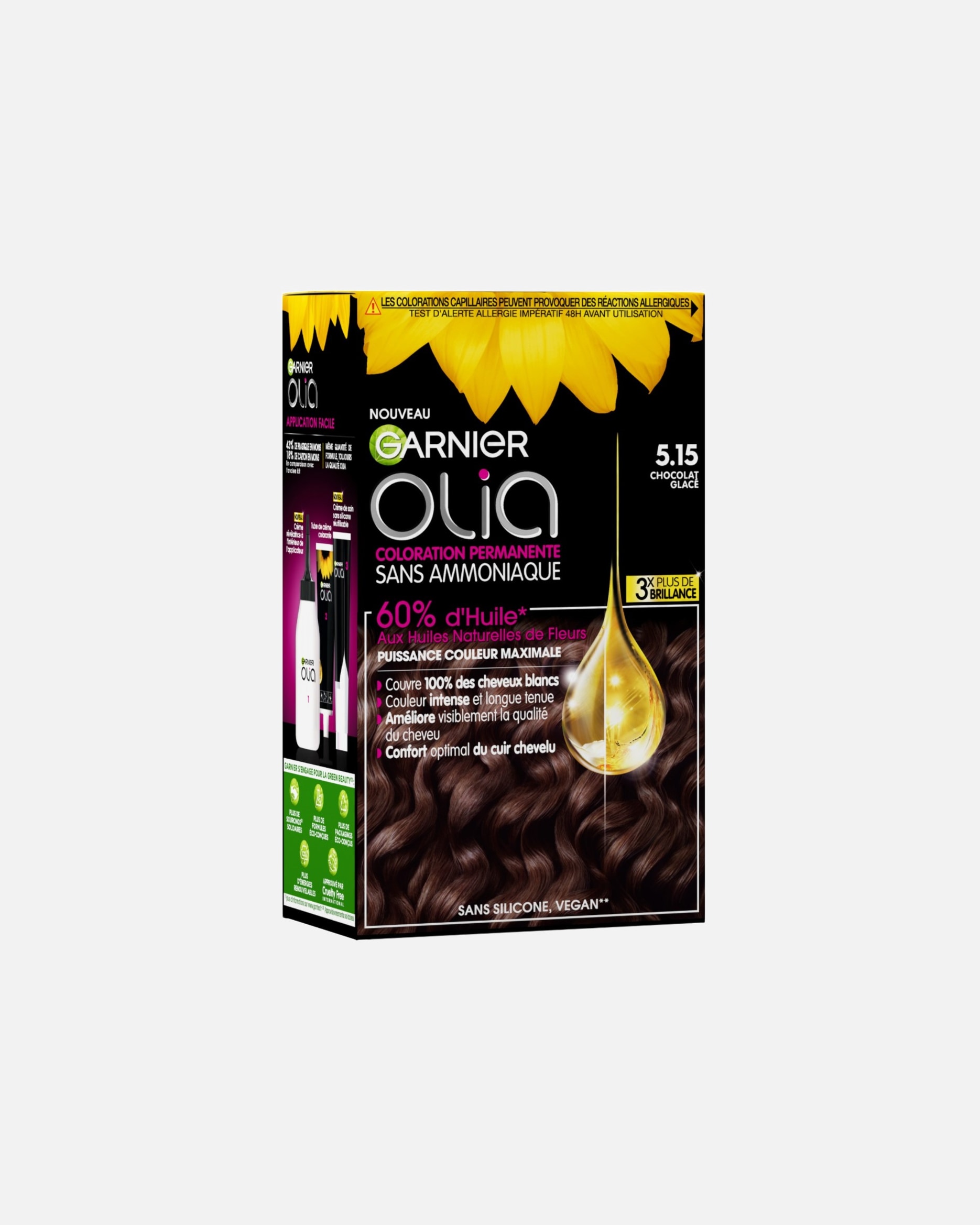 Coloration cheveux pour Unisexe Garnier Olia 5.15 - Chocolat Glace