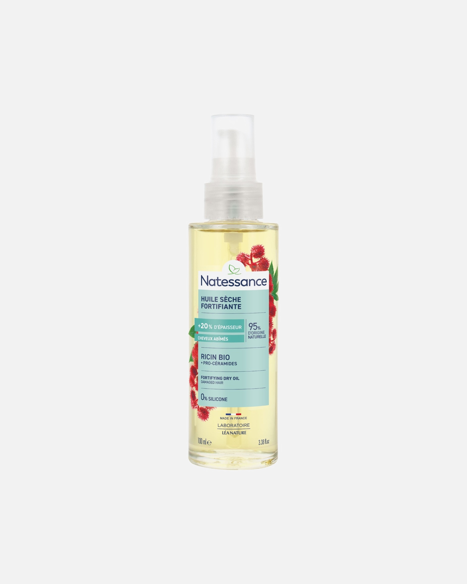 Huile cheveux pour Unisexe Natessance Default Brand Line Fortifiante Ricin 100 ml