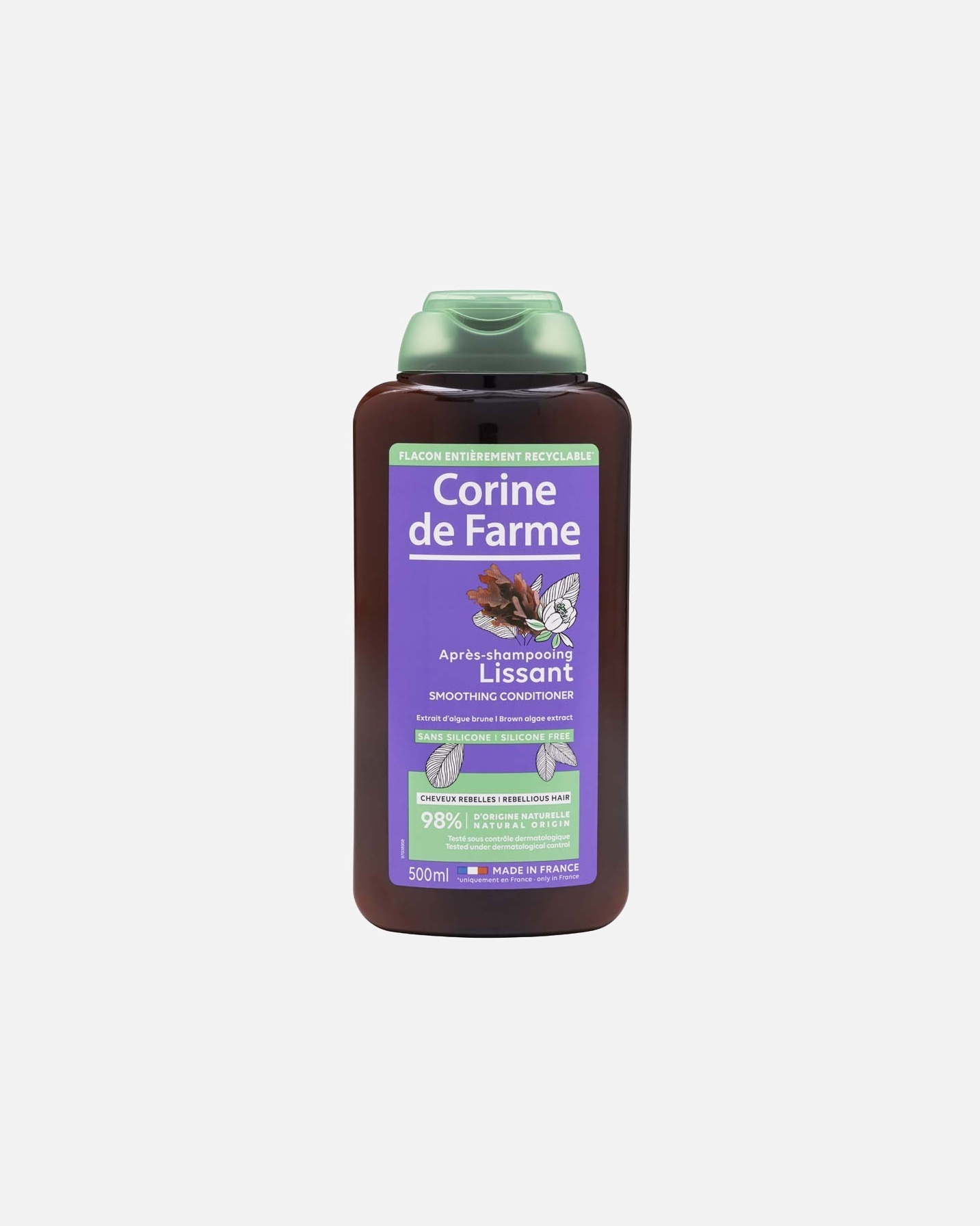 Après-shampooing pour Unisexe CORINE DE FARME Après Shampooing Lissant à l'extrait d'algue brune 500 ml