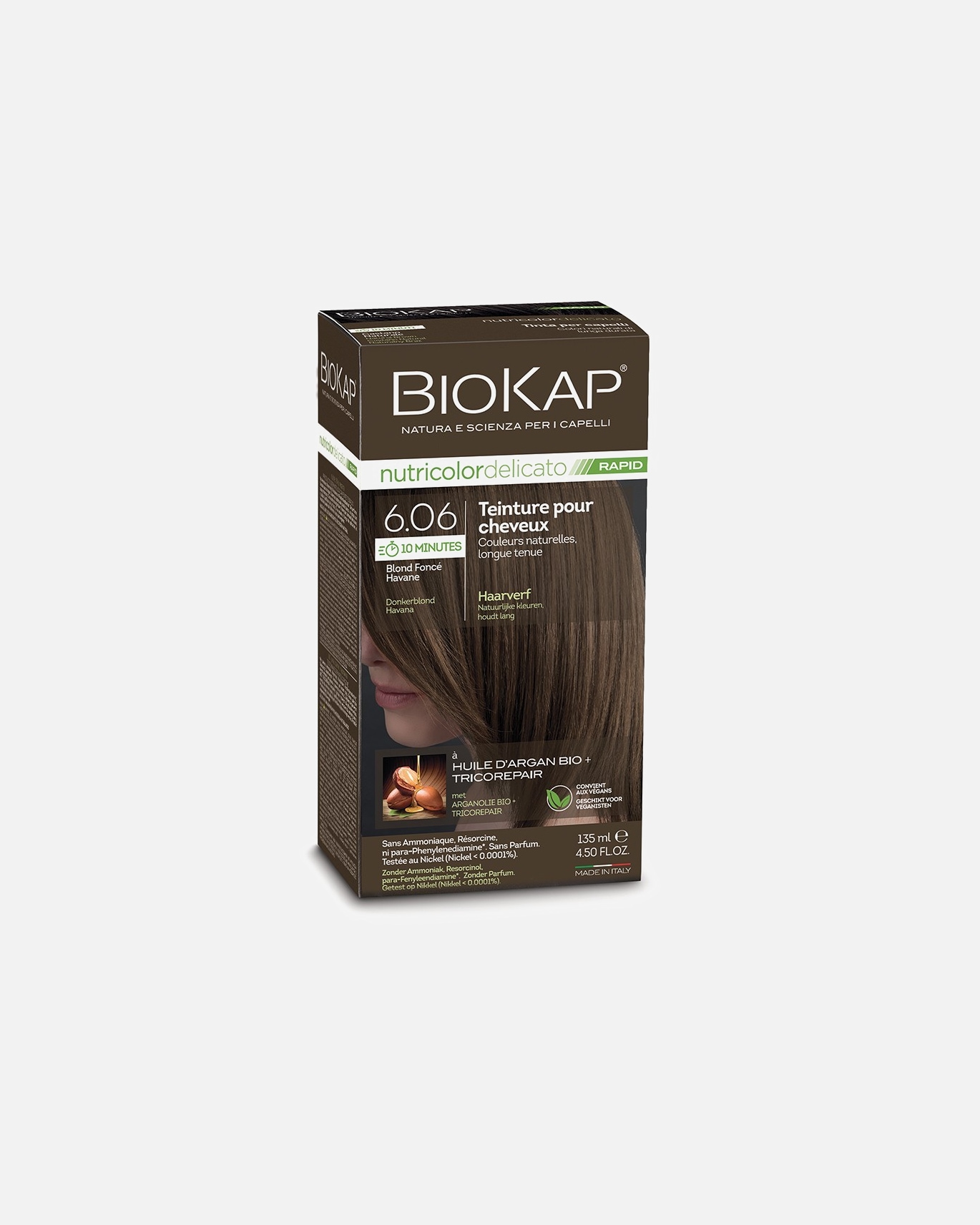 Coloration cheveux pour Unisexe Biokap Nutricolor delicato rapid 6.06 BLOND FONCÉ HAVANE