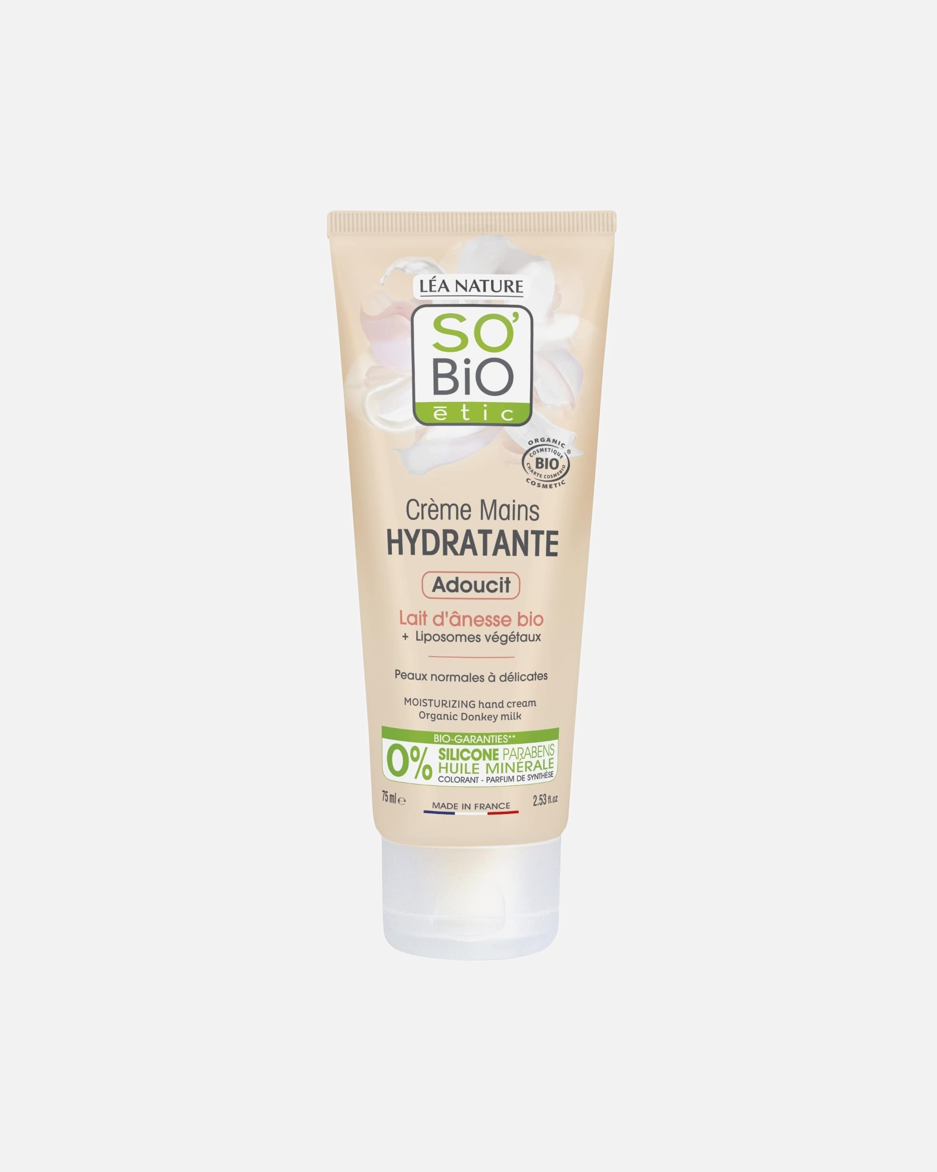 Crème pour les mains pour Unisexe SO BiO étic Crème mains hydratante¹, adoucit, Lait d'ânesse bio 75 ml