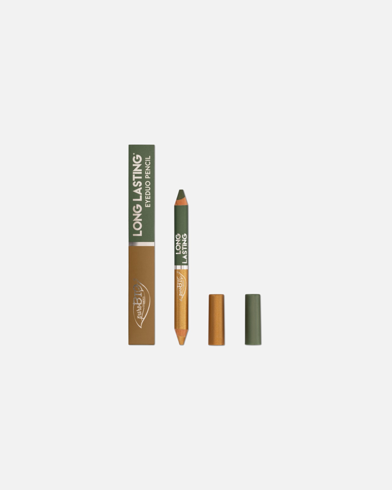 Ombre à paupières pour Unisexe Purobio Crayon ombre à paupières LONG LASTING Or / Vert mousse 102L
